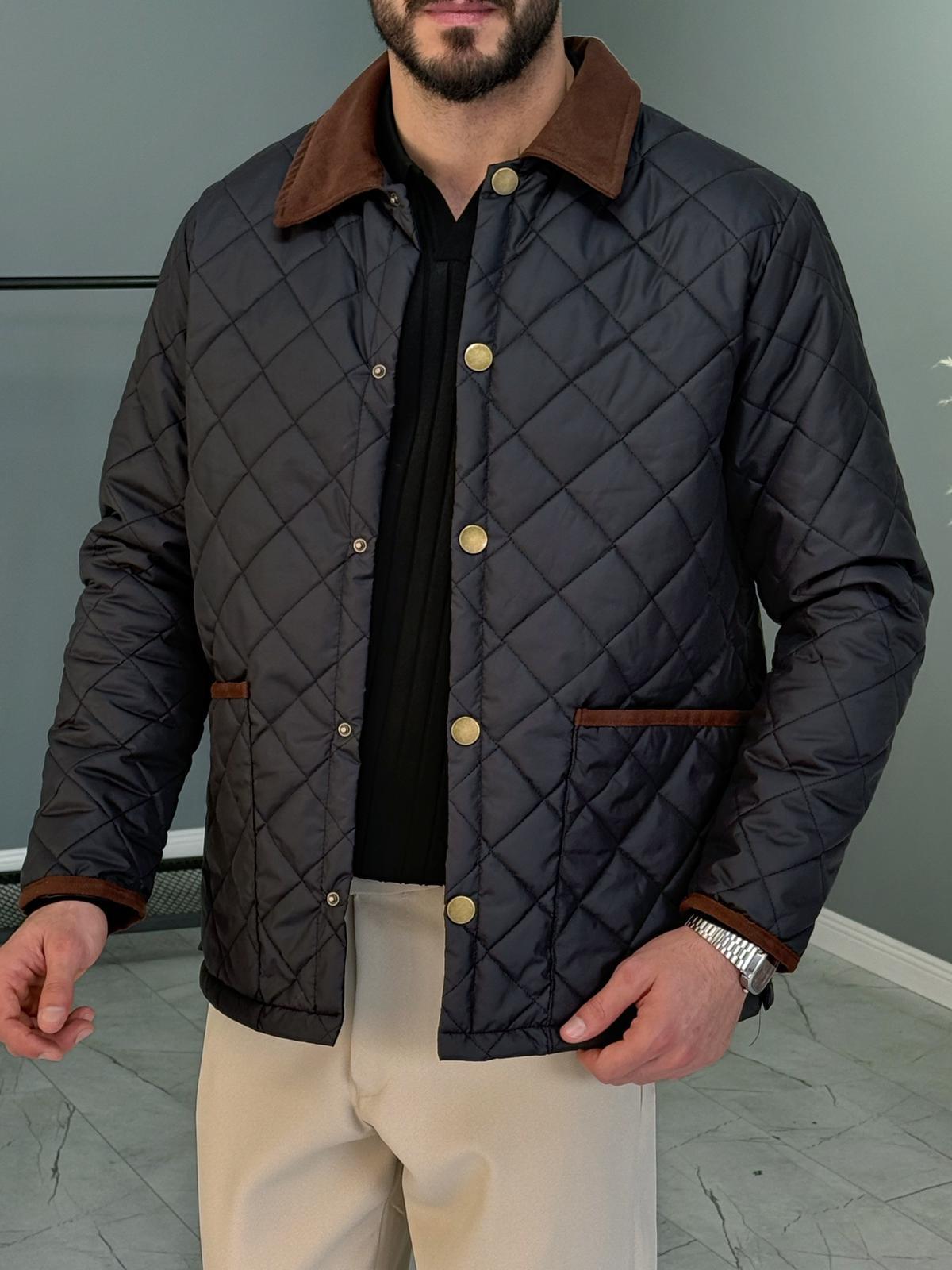 Siyah Oxford Kapitone Ceket