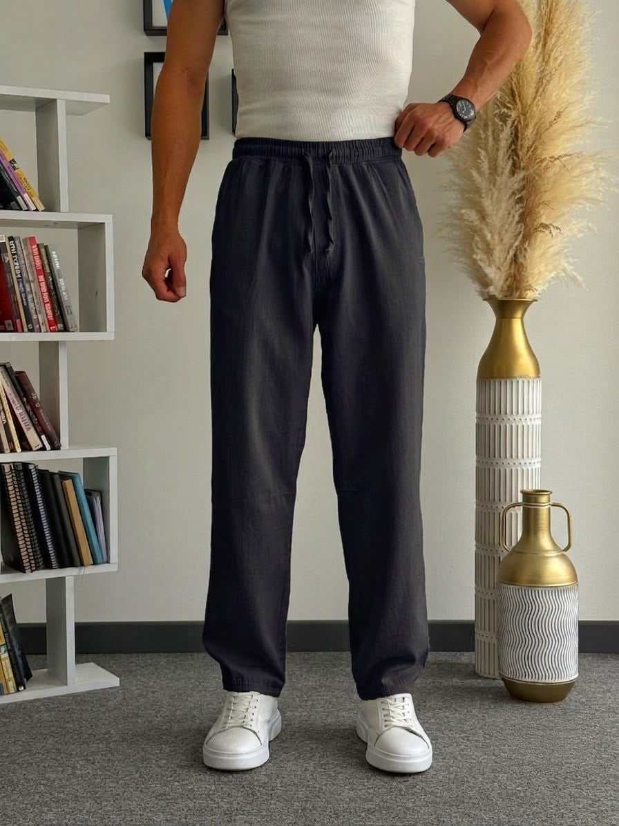 Siyah Prime Rahat Kalıp Gabardin Pantolon