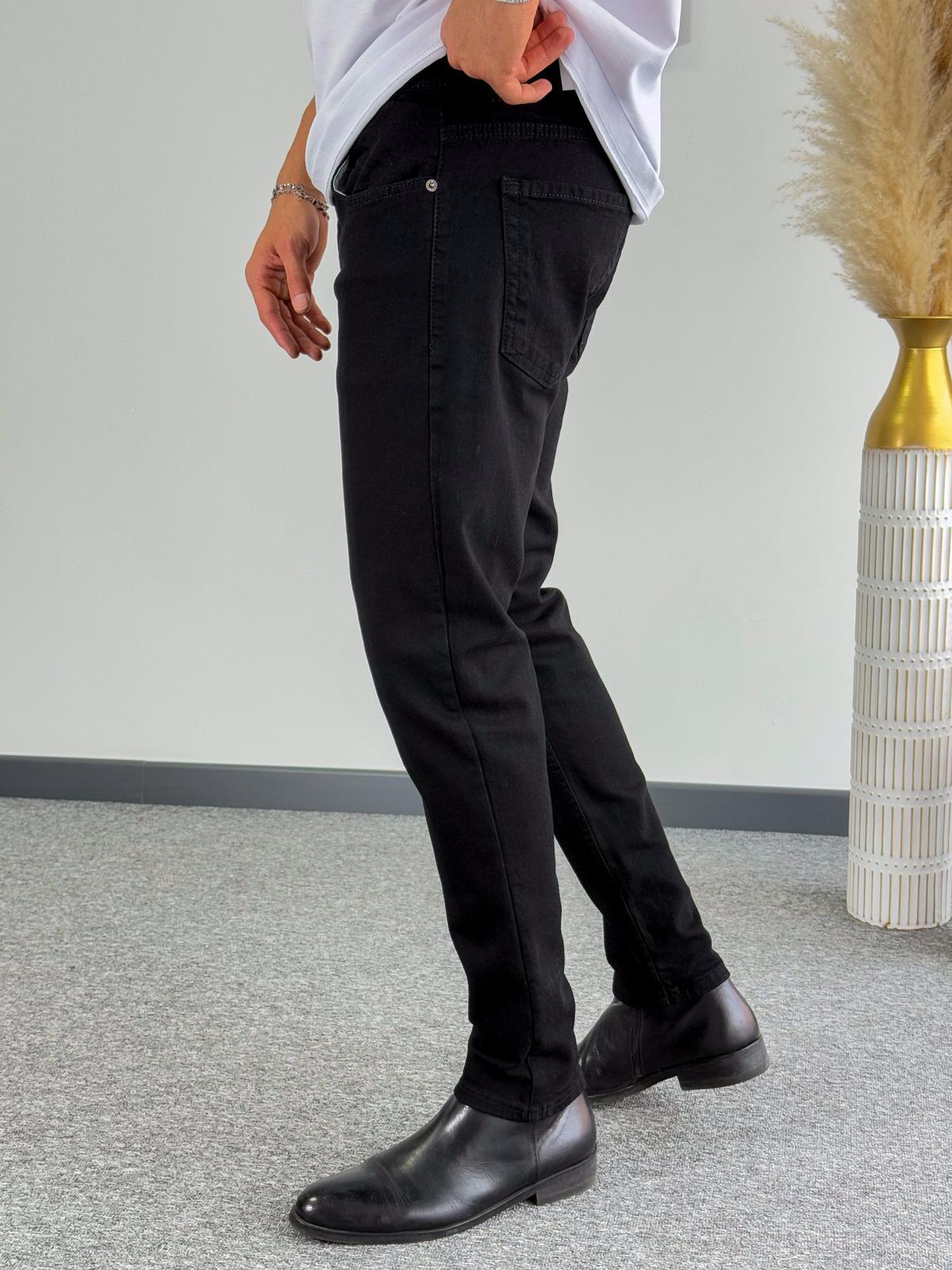 Siyah Regular Kalıp Kot Pantolon Jeans 