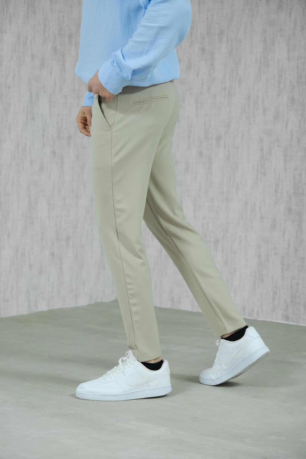 Slimfit Kumaş Pantolon Krem