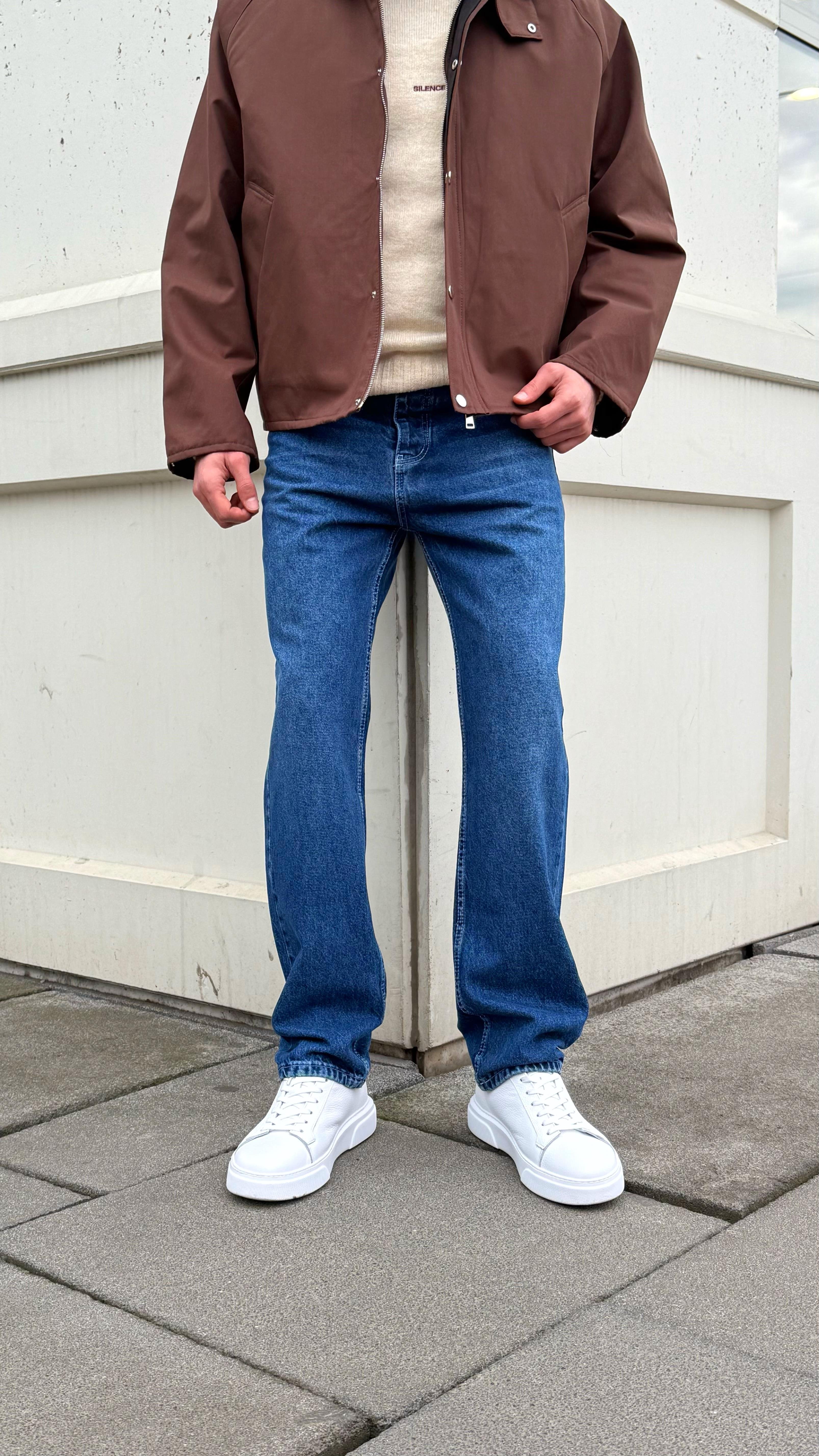 Vintage Açık Mavi Regular Kalıp Kot Pantolon Jeans