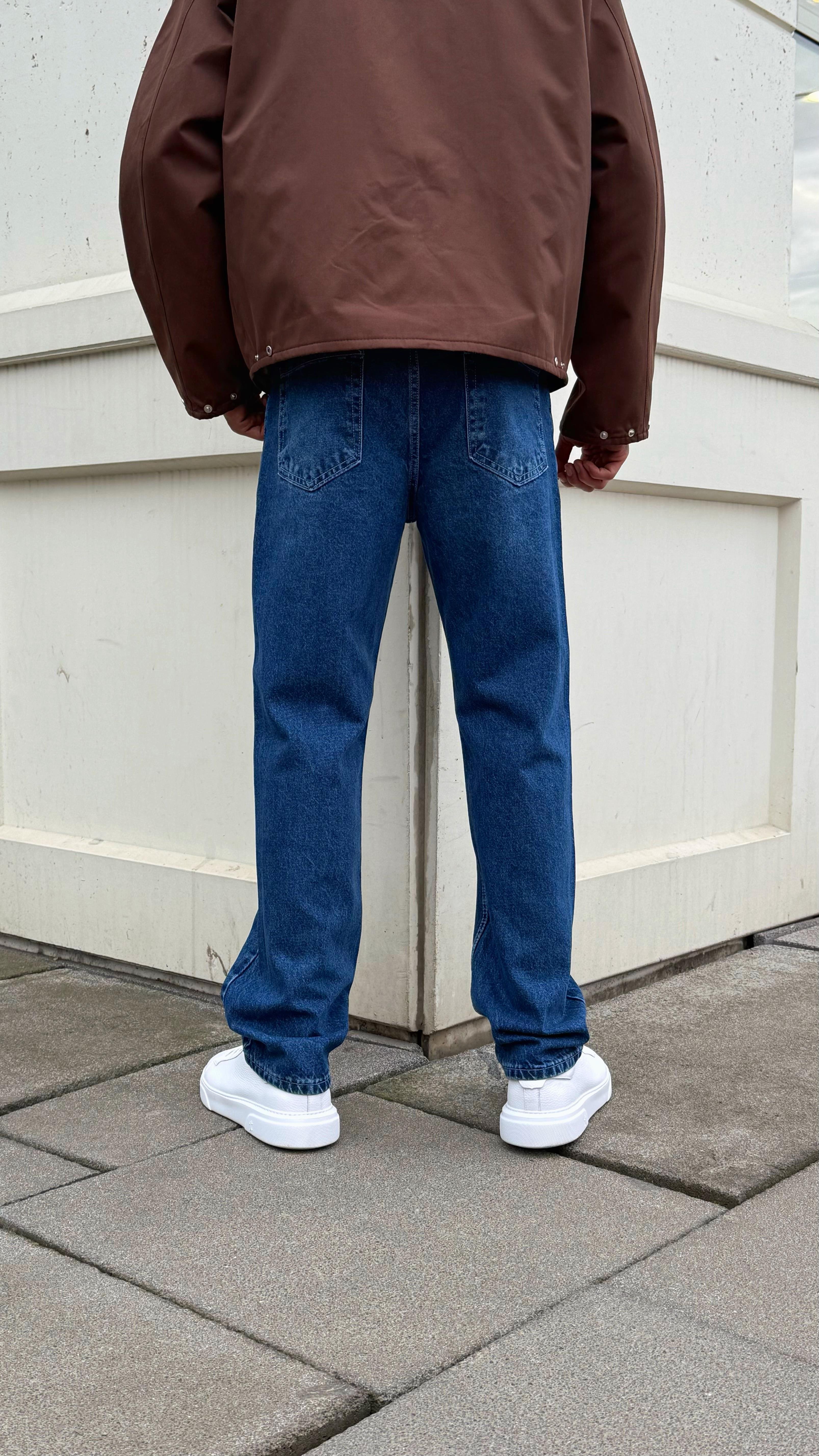 Vintage Açık Mavi Regular Kalıp Kot Pantolon Jeans
