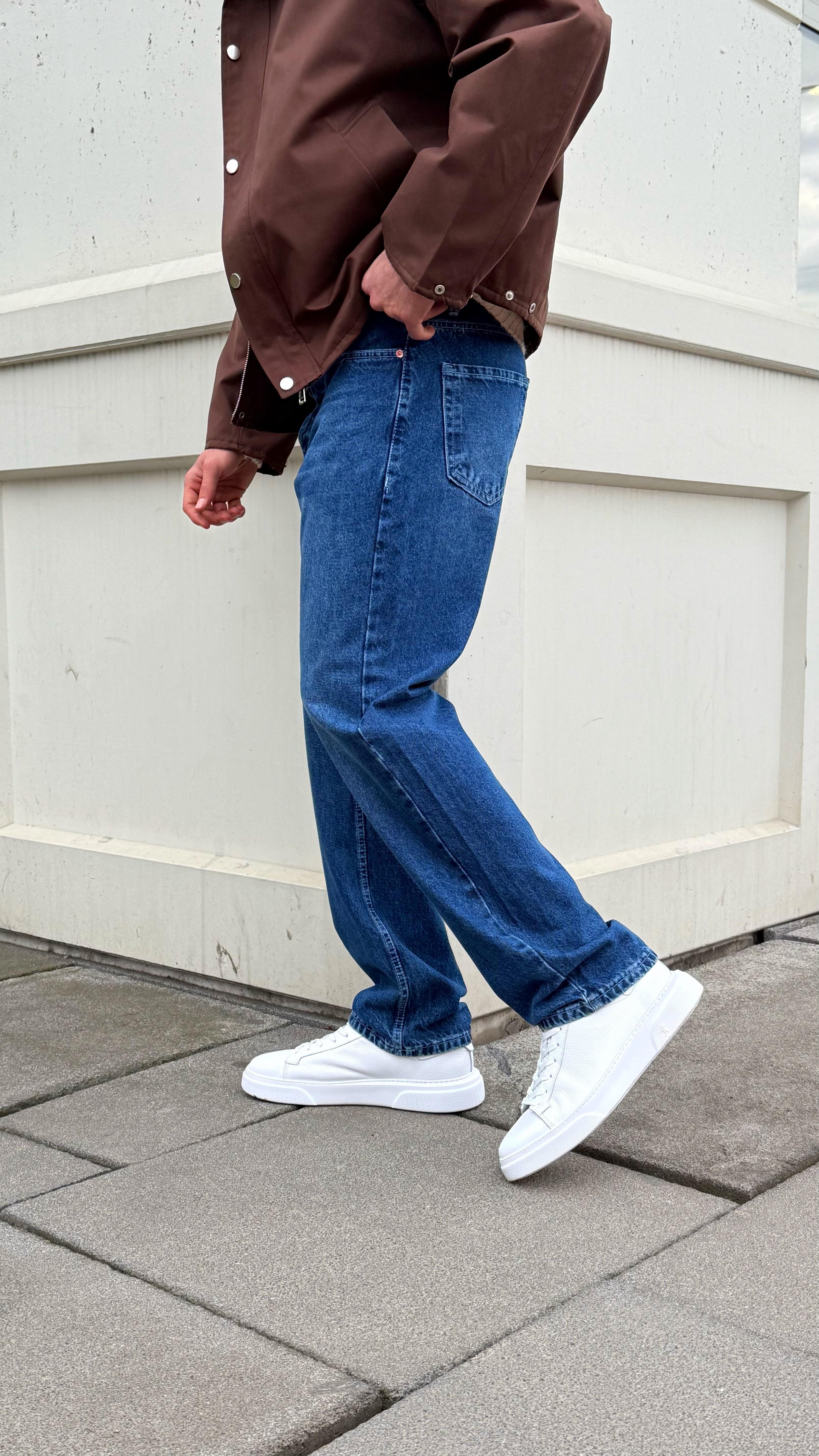 Vintage Açık Mavi Regular Kalıp Kot Pantolon Jeans