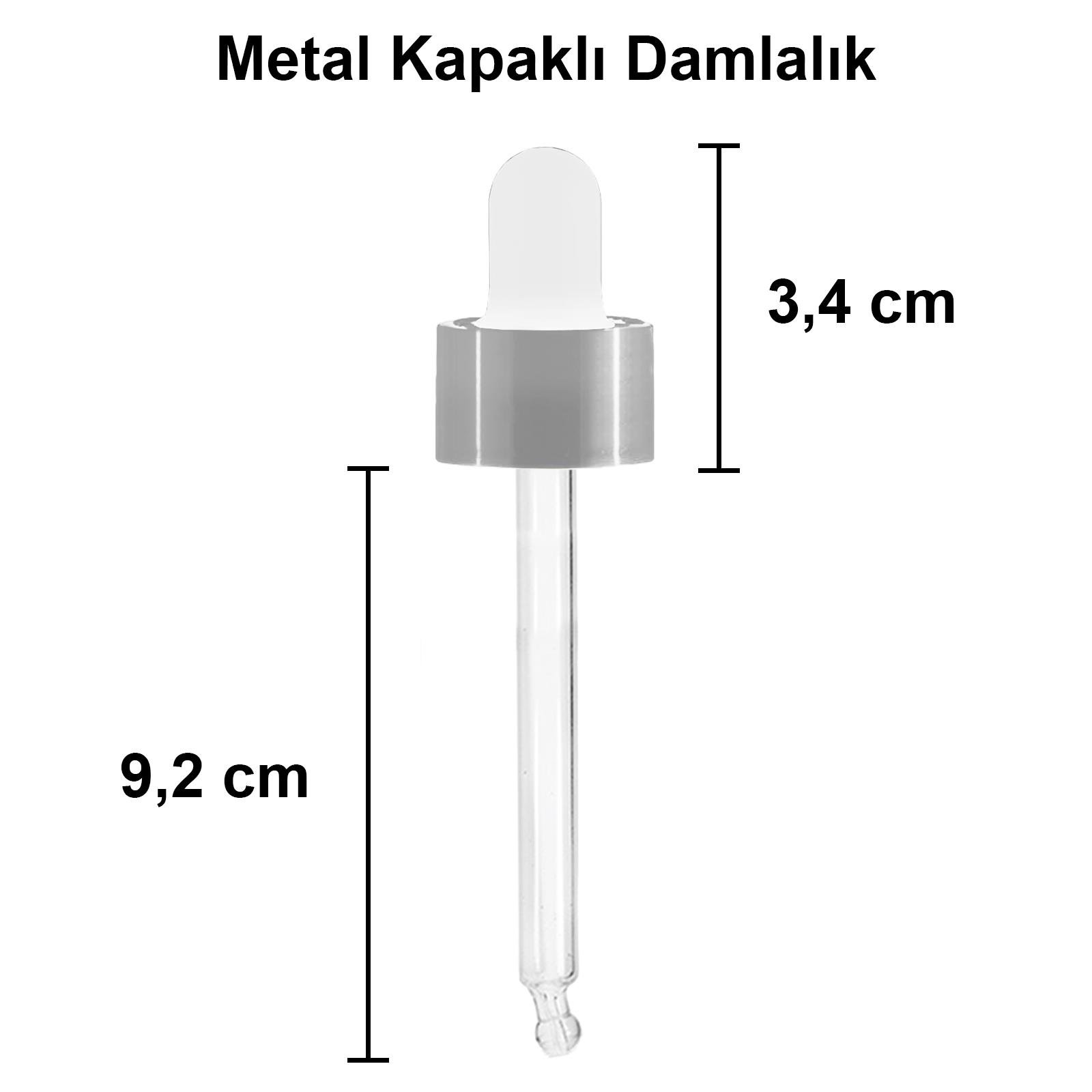100cc Metal Damlalıklı Amber Cam Şişe