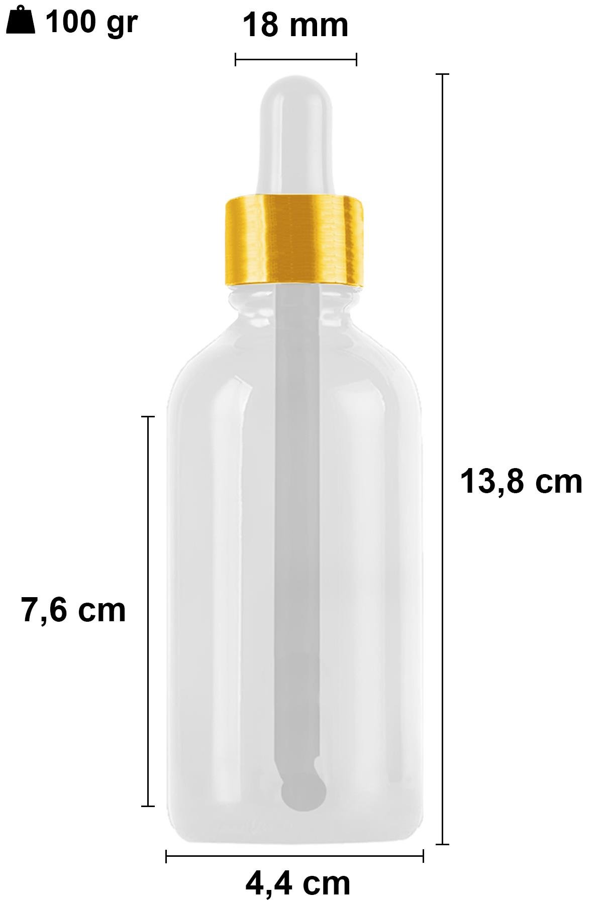 100cc Metal Damlalıklı Şeffaf Cam Şişe