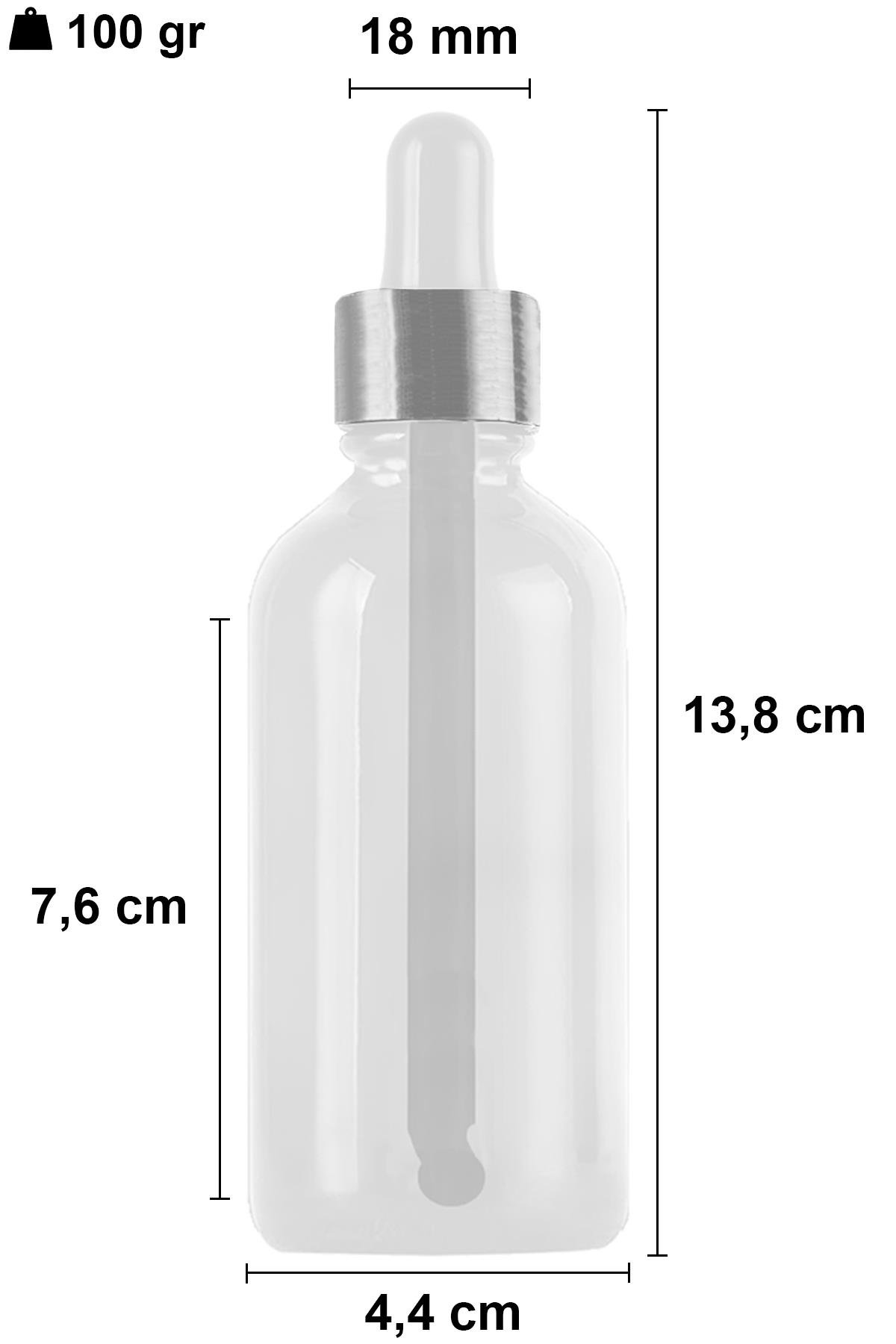 100cc Metal Damlalıklı Şeffaf Cam Şişe