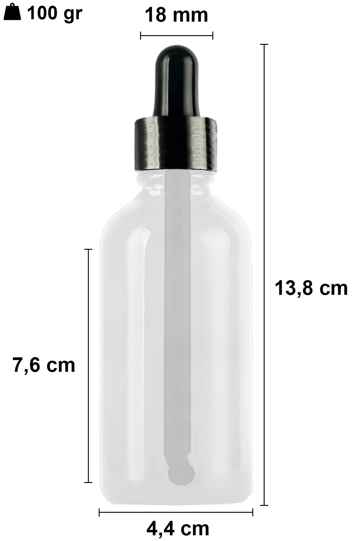100cc Metal Damlalıklı Şeffaf Cam Şişe