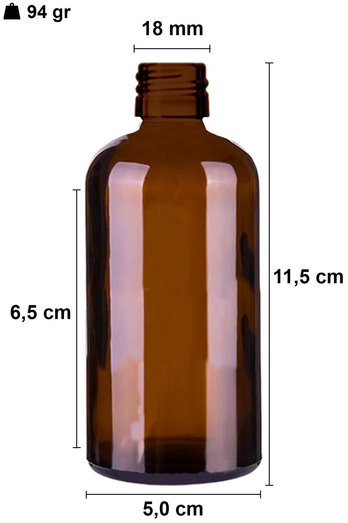 100cc Siyah Çelik Roll On Amber Cam Şişe