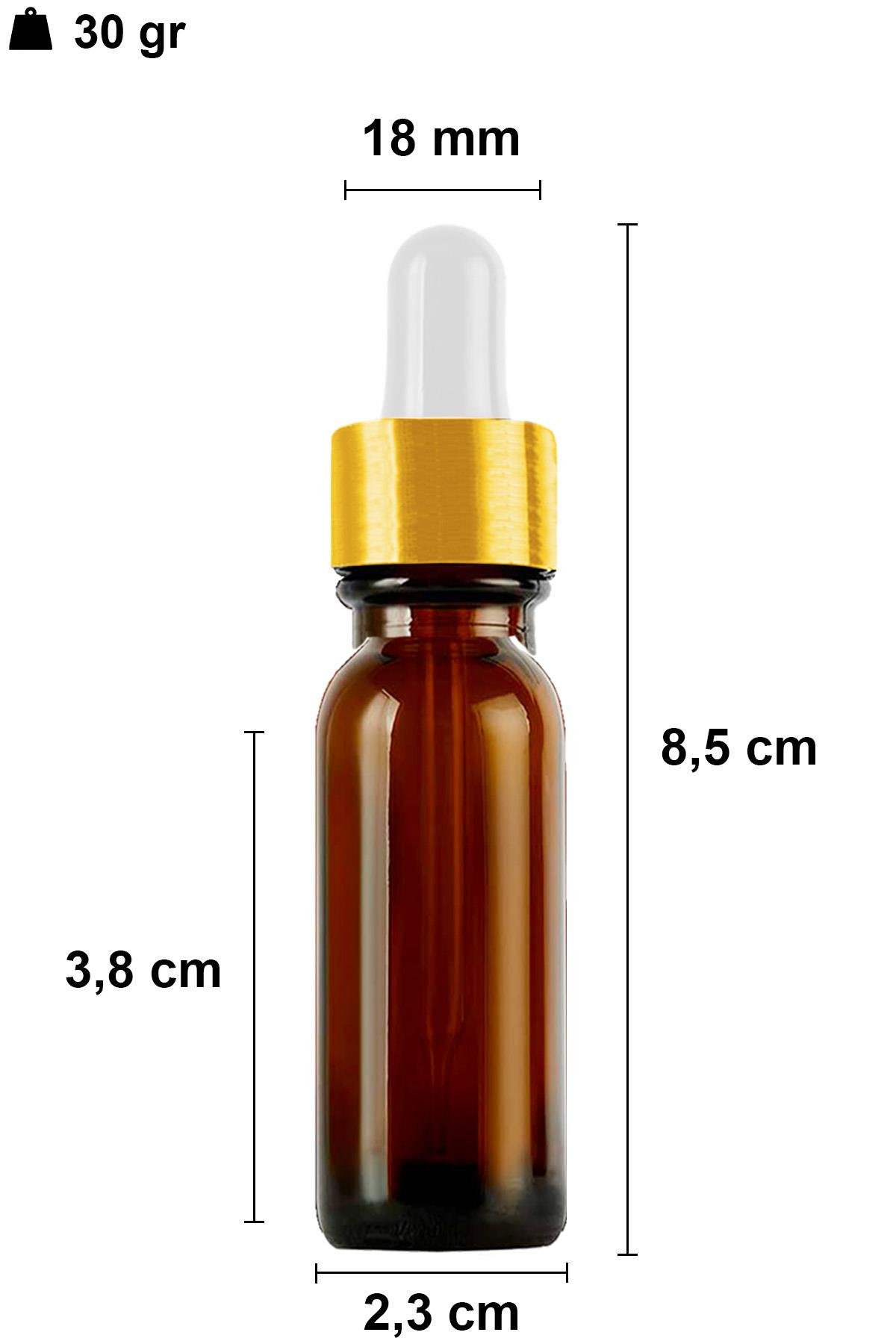 10cc Metal Damlalıklı Amber Cam Şişe