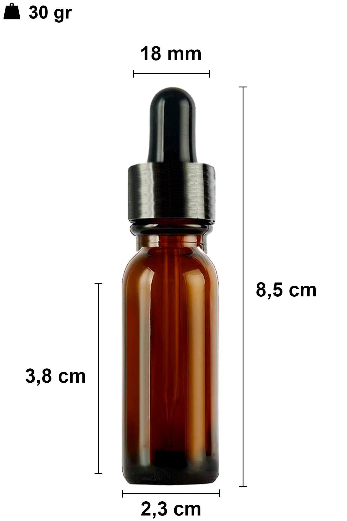10cc Metal Damlalıklı Amber Cam Şişe