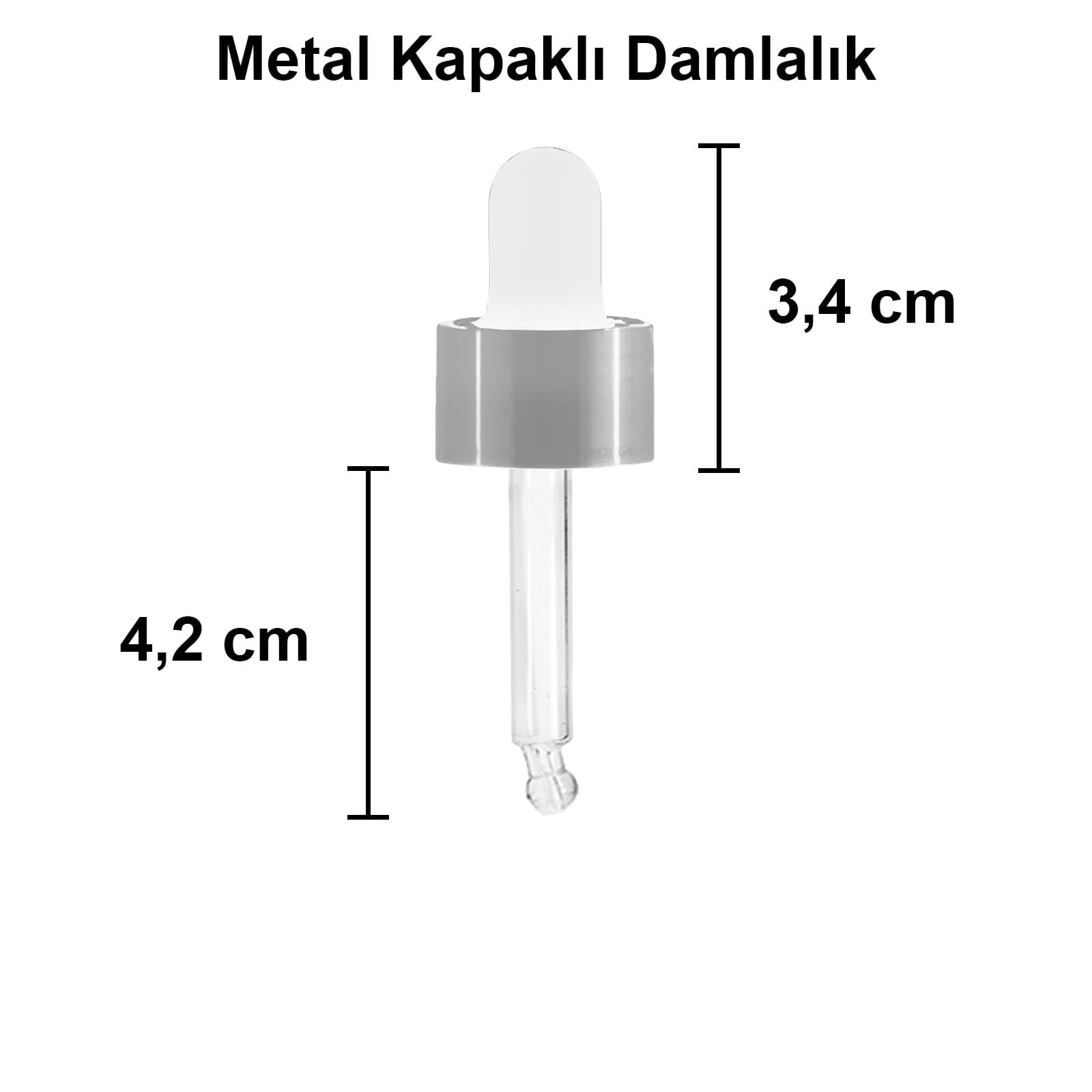 10cc Metal Damlalıklı Amber Cam Şişe