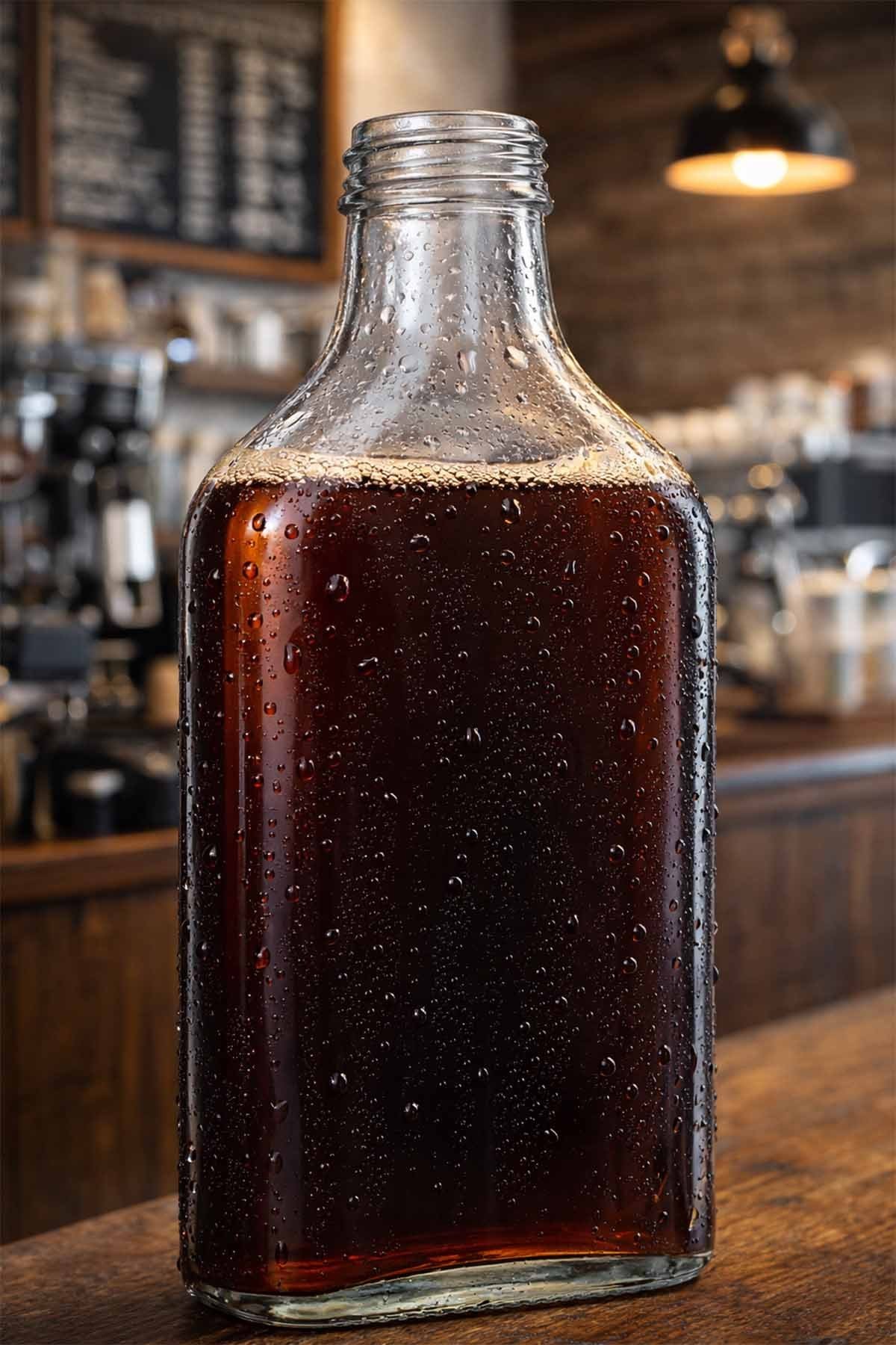 200cc Şeffaf Yassı Cam Şişe Sızdırmaz Kapaklı  (Cold Brew)