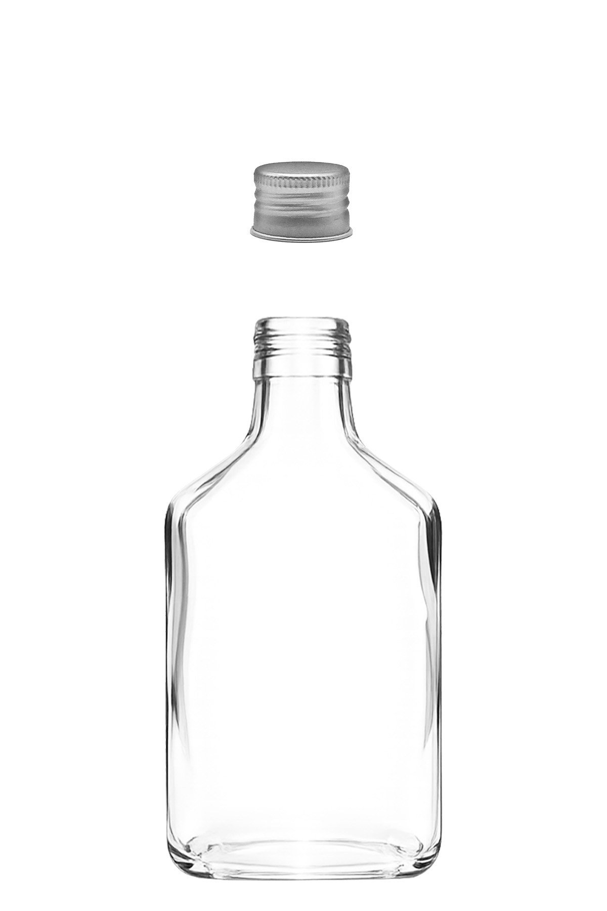 200cc Şeffaf Yassı Cam Şişe Sızdırmaz Kapaklı  (Cold Brew)
