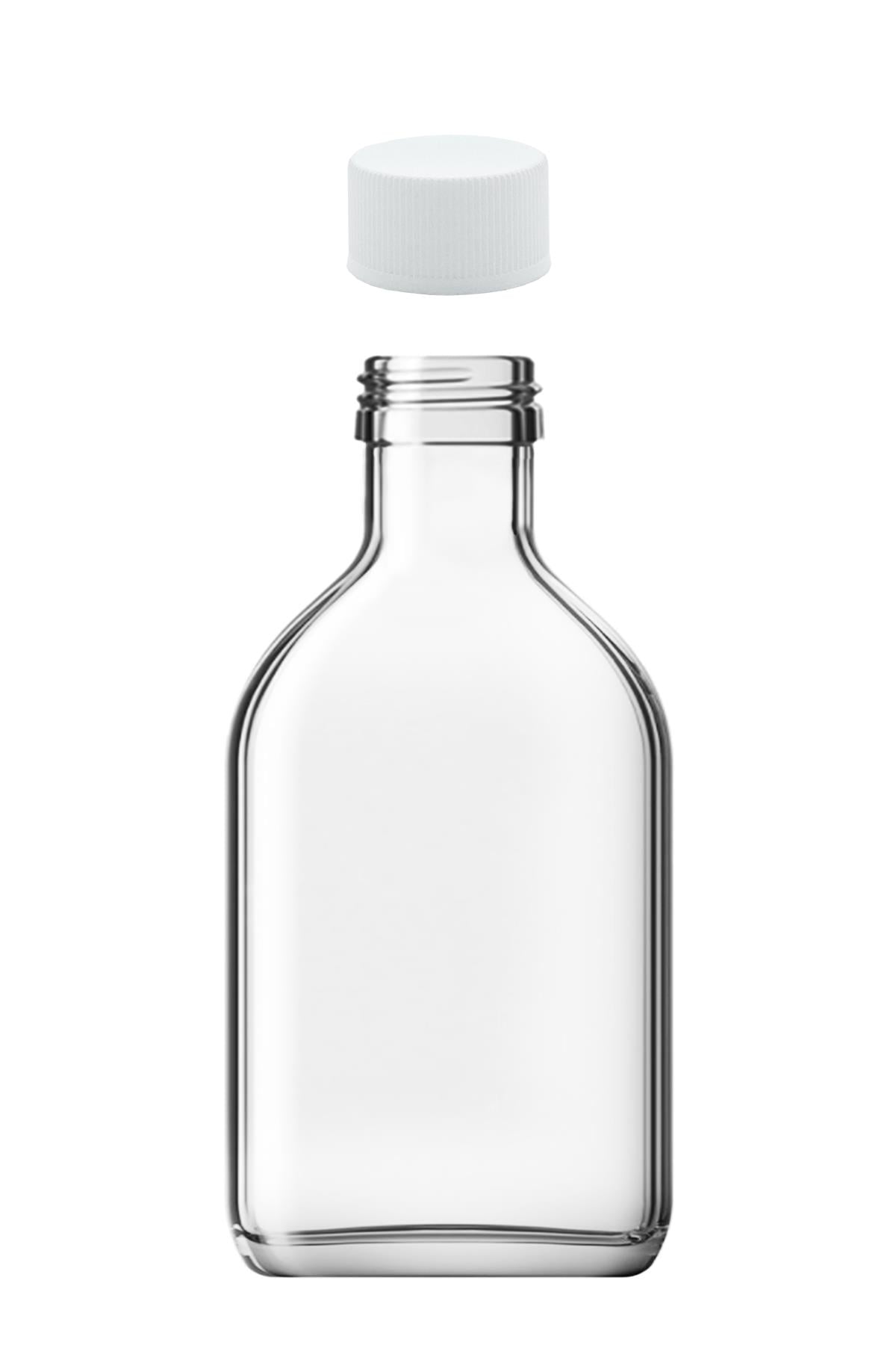 200cc Sızdırmaz Kapaklı Şeffaf Yassı Cam Şişe (Cold Brew)