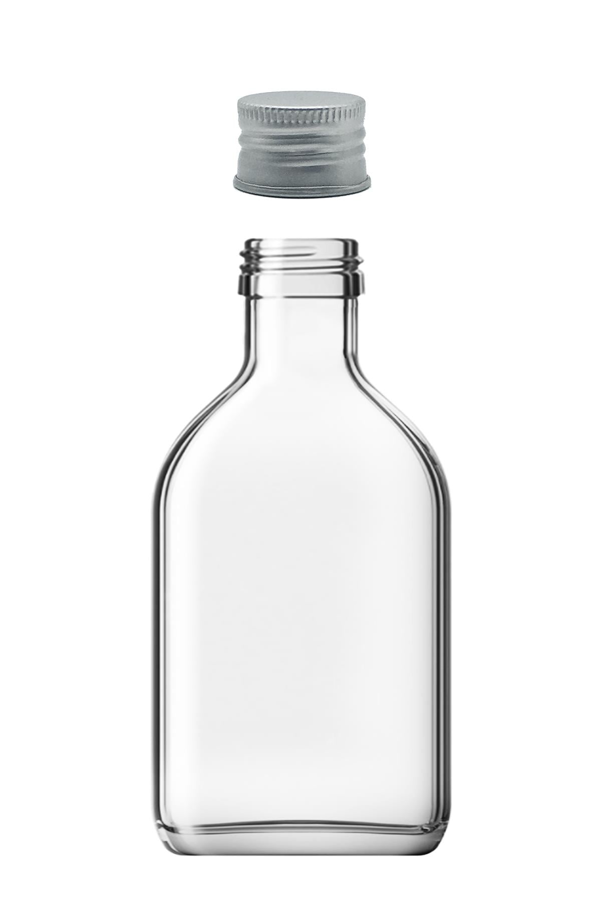 200cc Sızdırmaz Kapaklı Şeffaf Yassı Cam Şişe (Cold Brew)