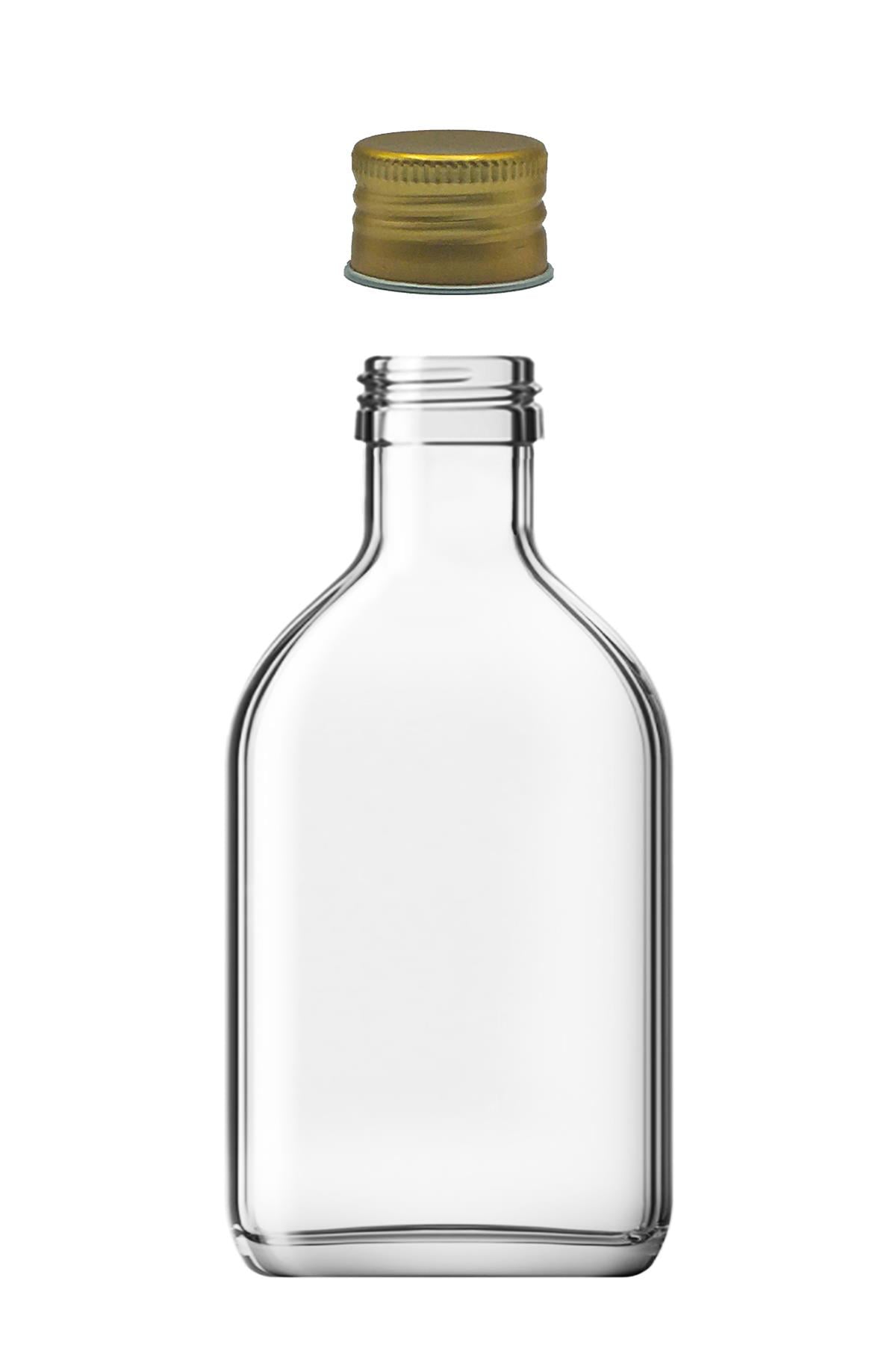 200cc Sızdırmaz Kapaklı Şeffaf Yassı Cam Şişe (Cold Brew)