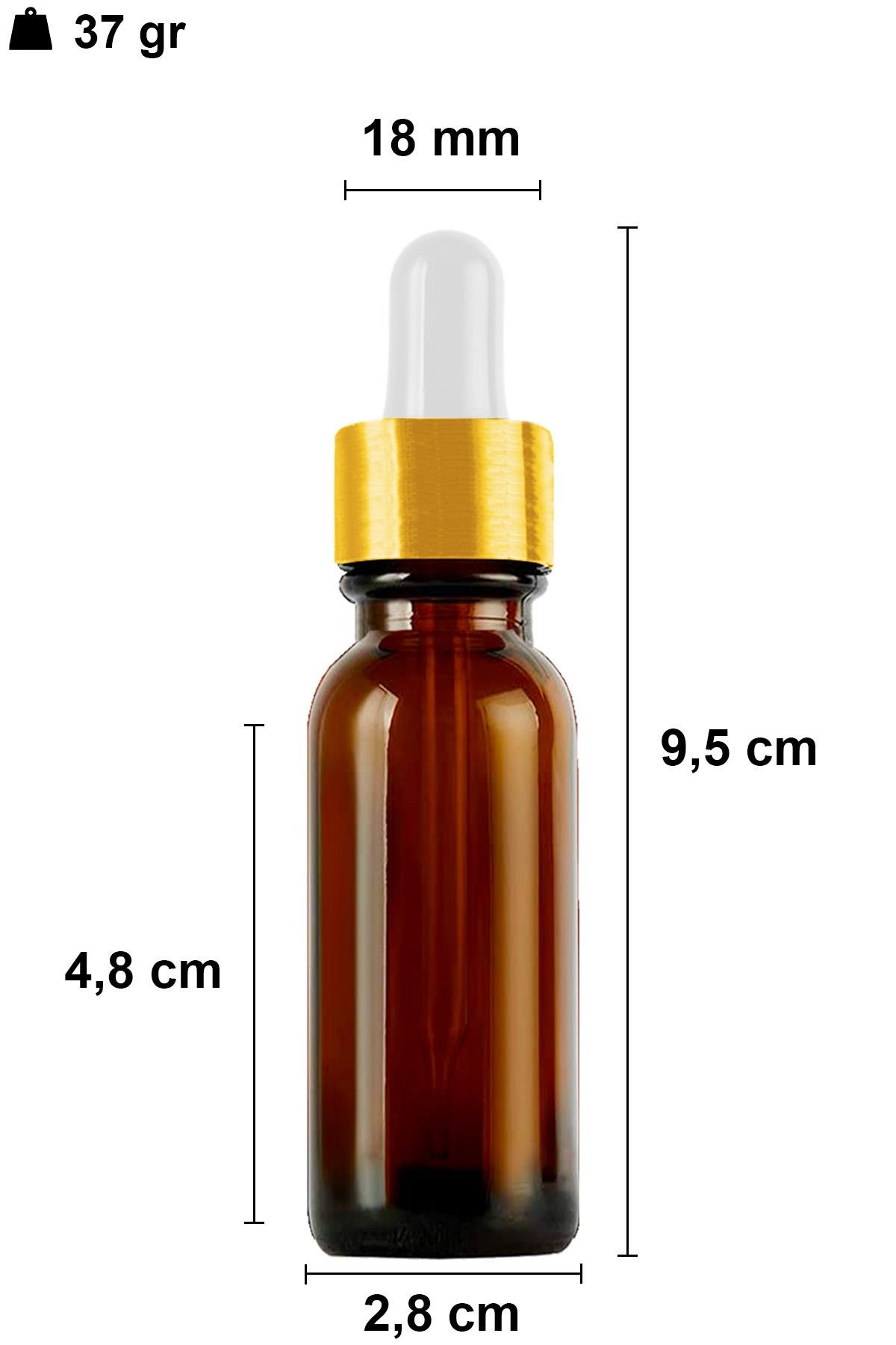 20cc Metal Damlalıklı Amber Cam Şişe