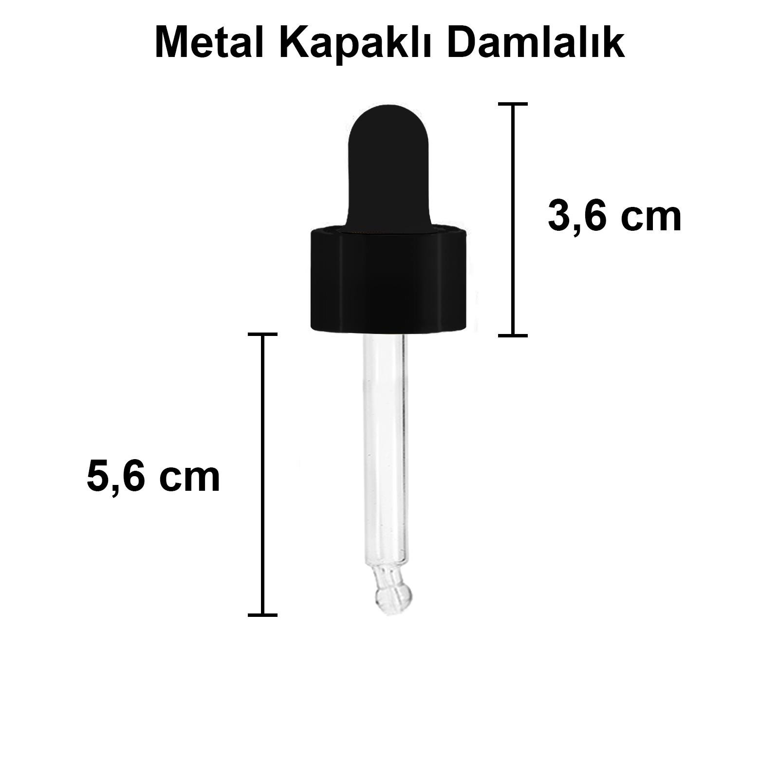 20cc Metal Damlalıklı Amber Cam Şişe