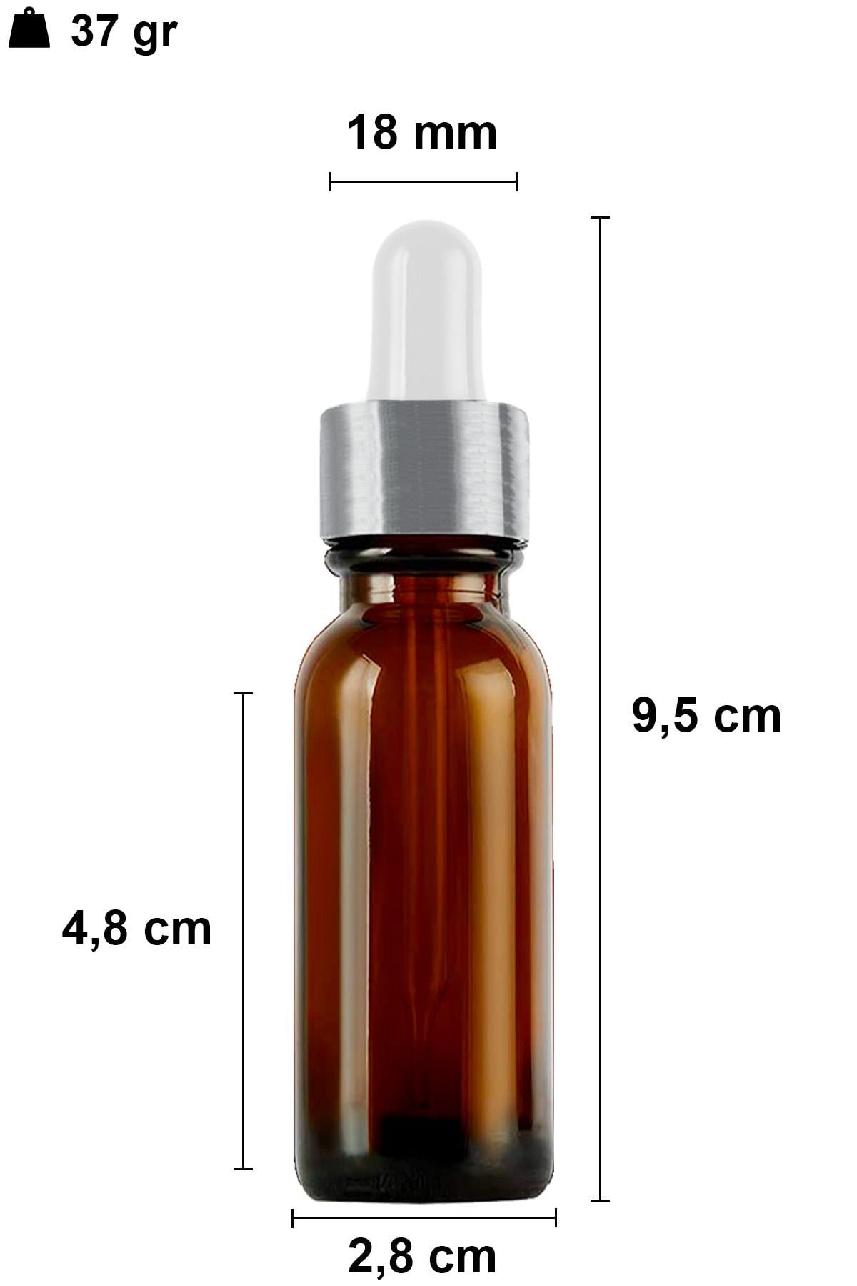 20cc Metal Damlalıklı Amber Cam Şişe