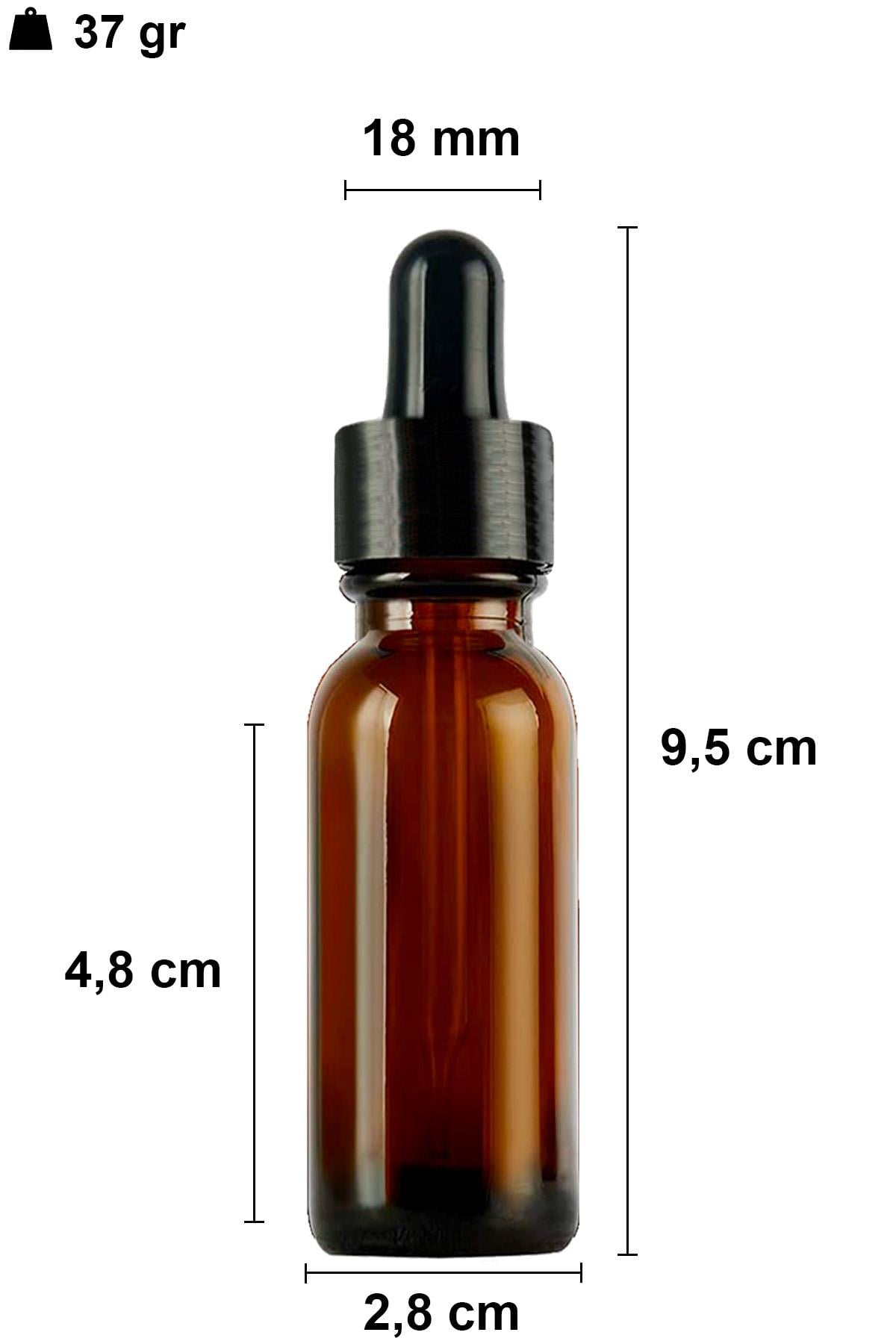 20cc Metal Damlalıklı Amber Cam Şişe
