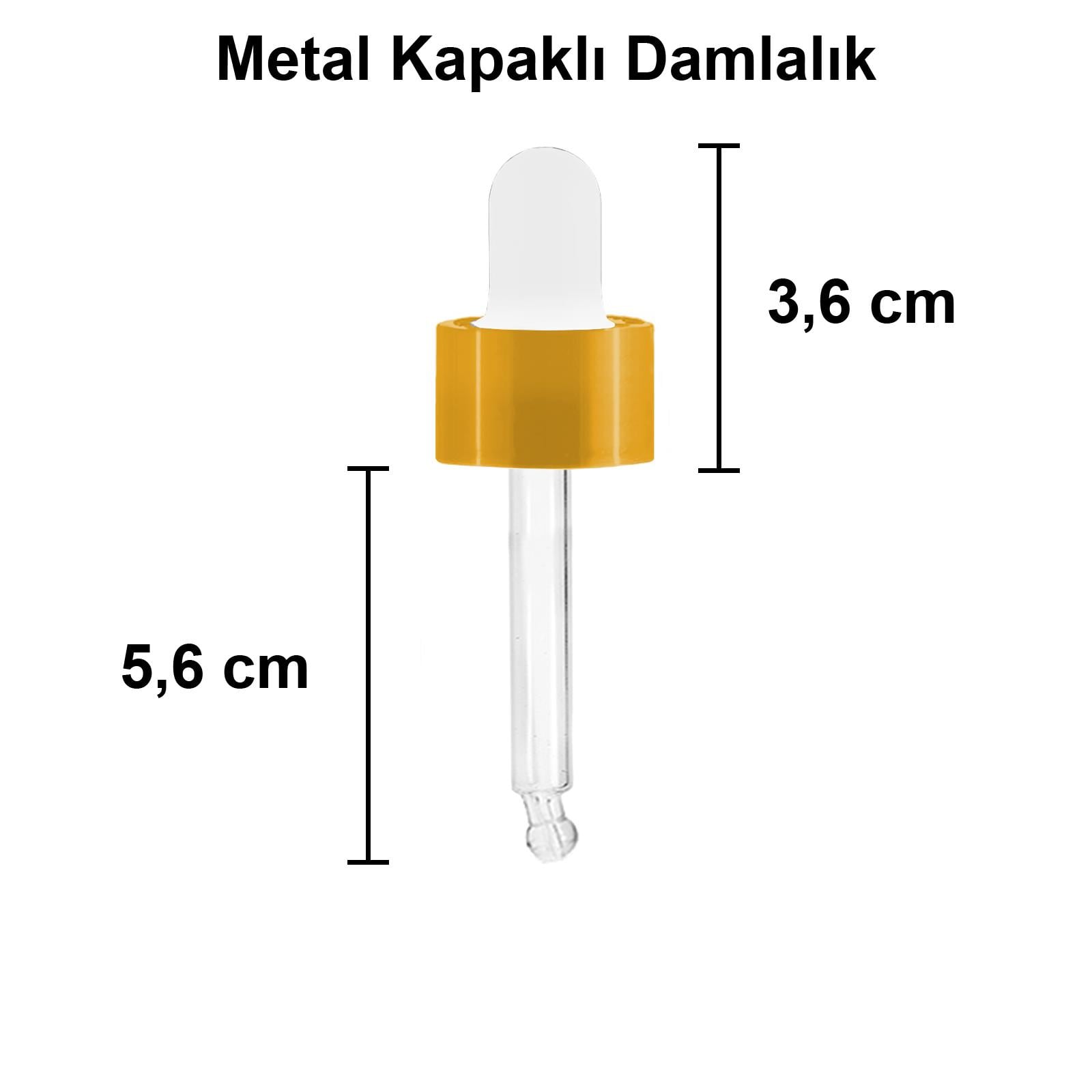 20cc Metal Damlalıklı Şeffaf Cam Şişe