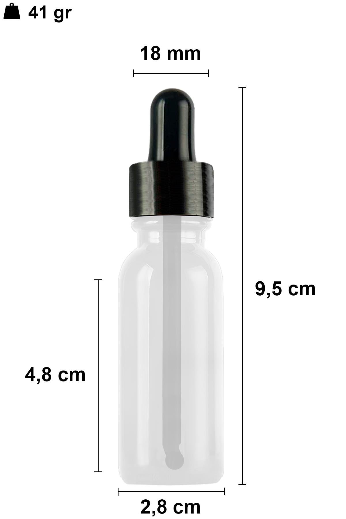 20cc Metal Damlalıklı Şeffaf Cam Şişe