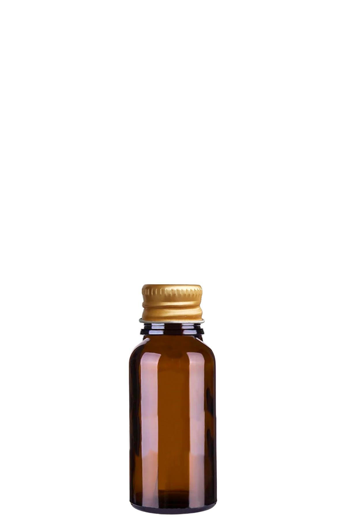 20cc Metal Kapaklı Amber Cam Şişe