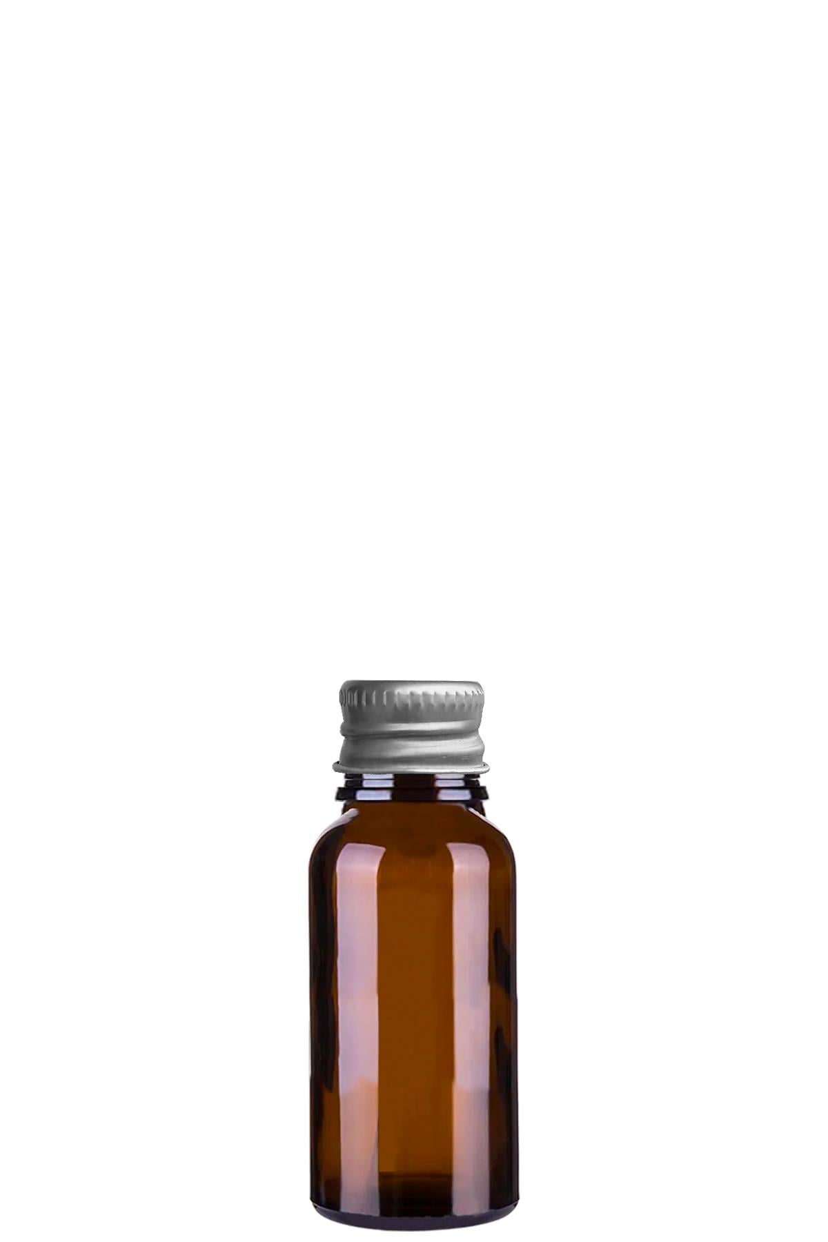 20cc Metal Kapaklı Amber Cam Şişe