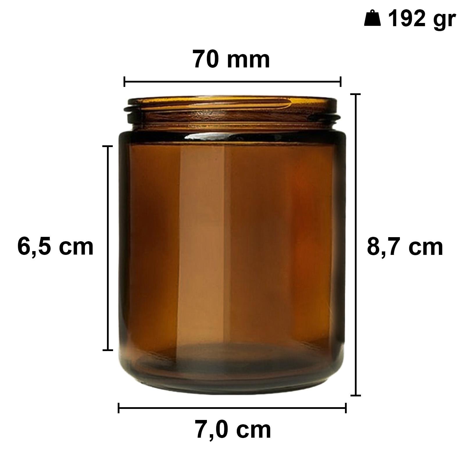 230cc Amber Cam Krem Kavanoz Metal Kapaklı