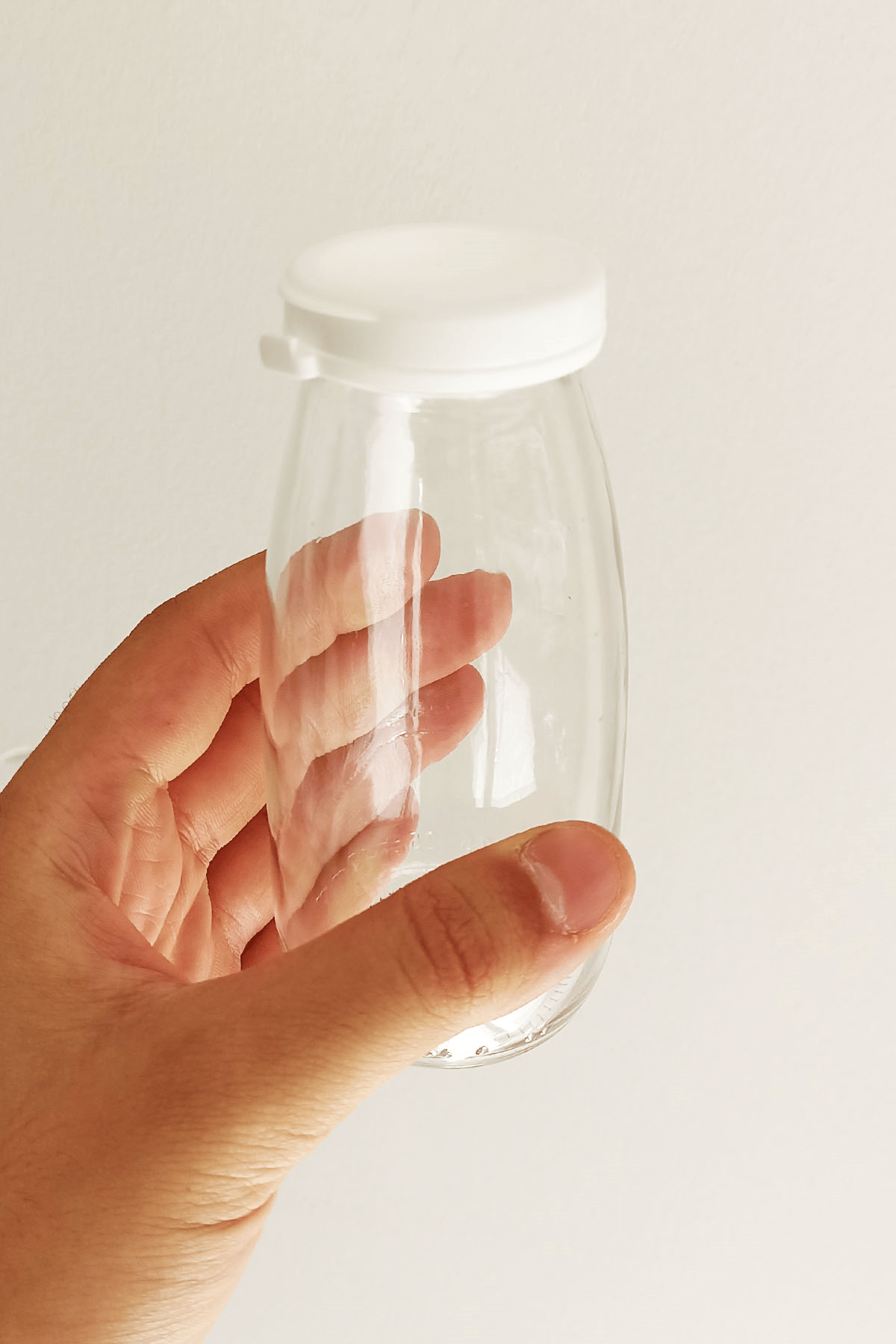 250cc Şeffaf Ayran, Süt Cam Şişe Plastik Kapaklı 