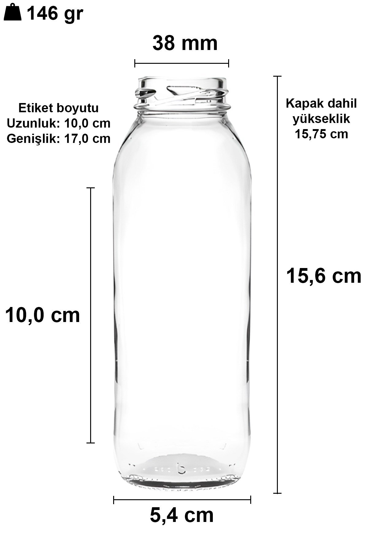 250cc Şeffaf Hale Meyve Suyu Cam Şişe Metal Kapaklı