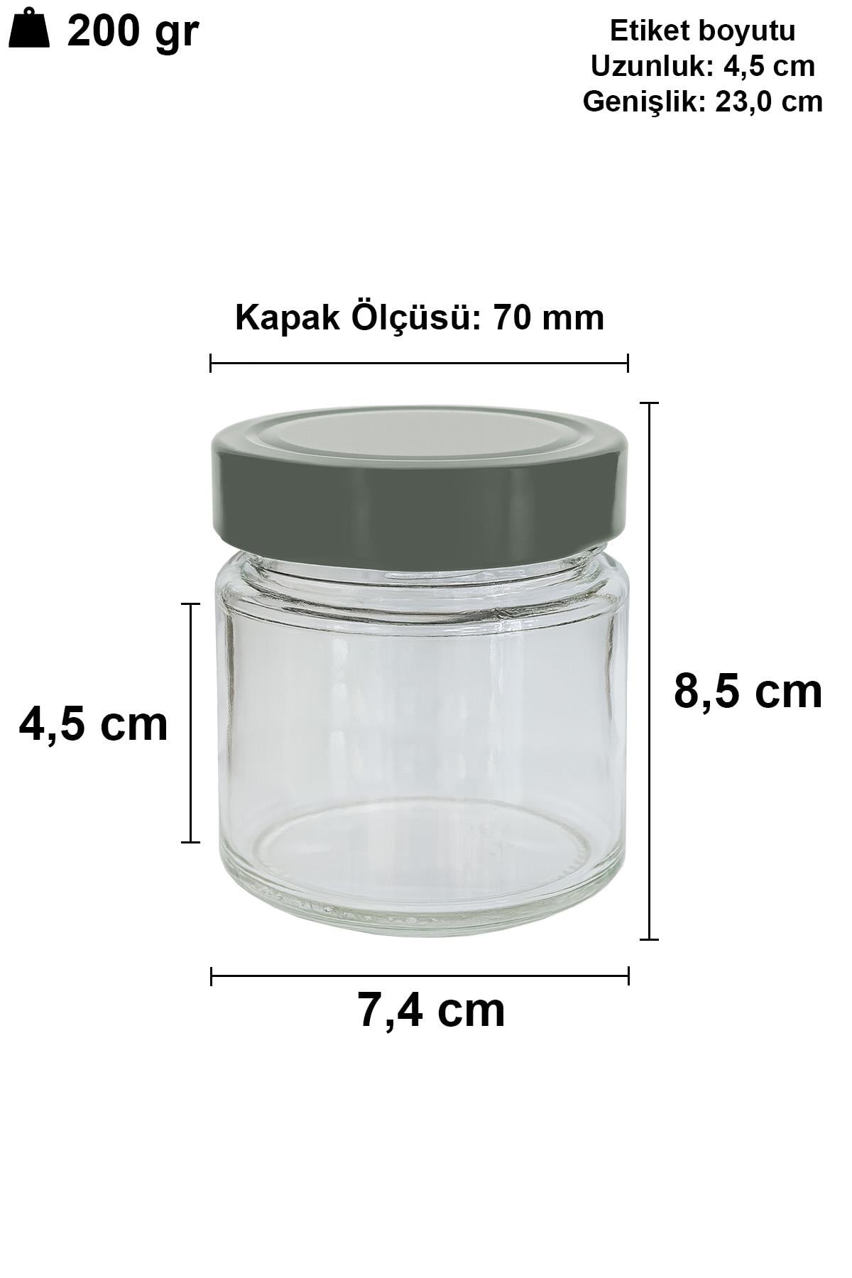 255cc Cam Kavanoz Derin Metal Kapaklı