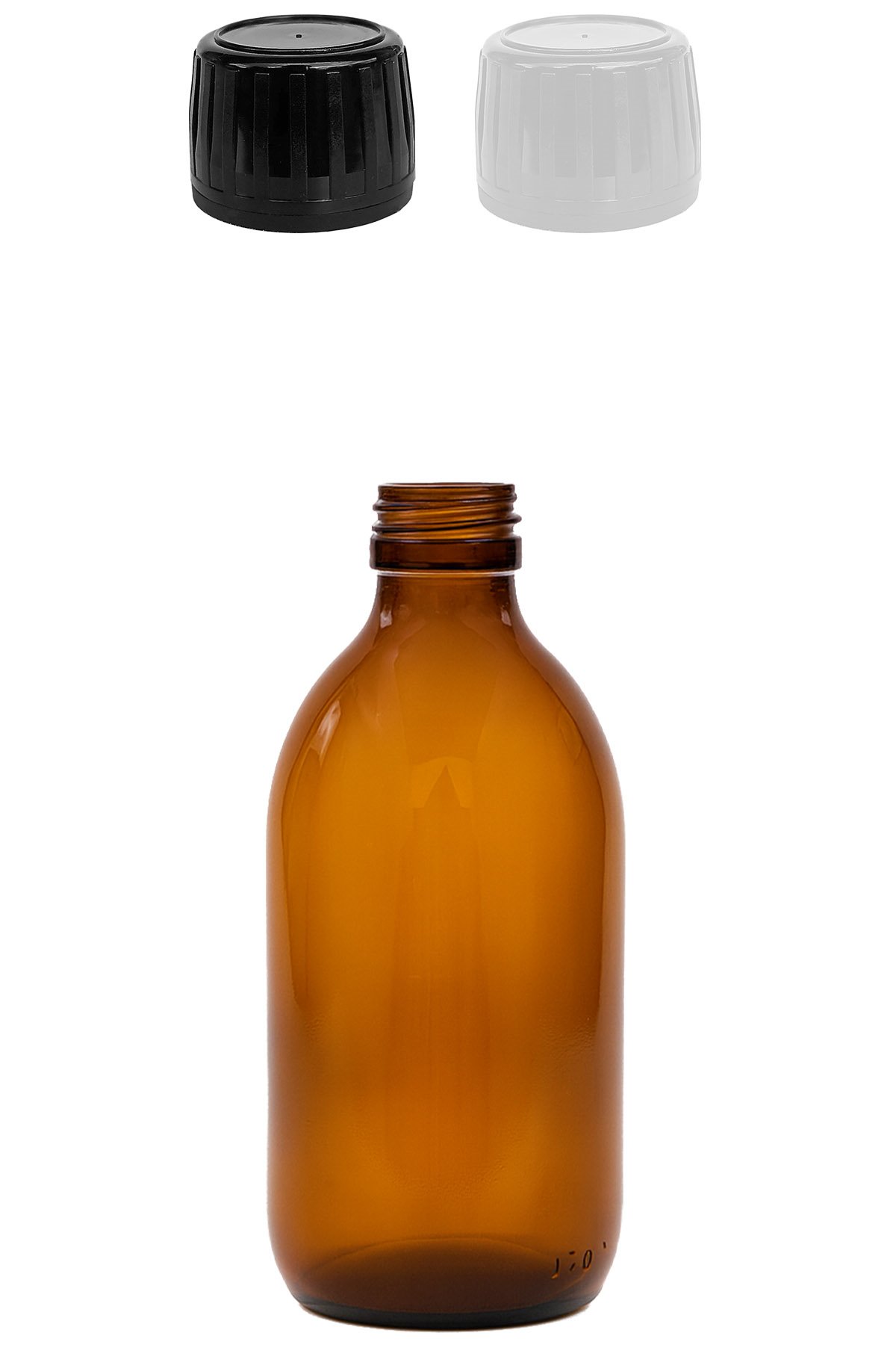 300cc Amber Ecza Cam Şişe Kapaklı