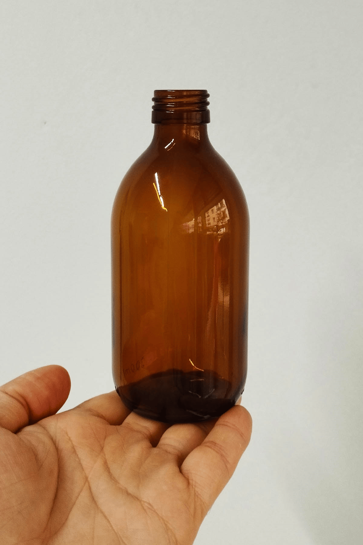 300cc Amber Ecza Cam Şişe Kapaklı