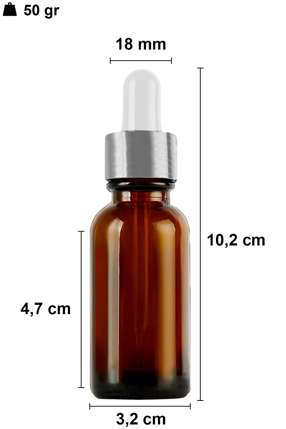 30cc Metal Damlalıklı Amber Cam Şişe