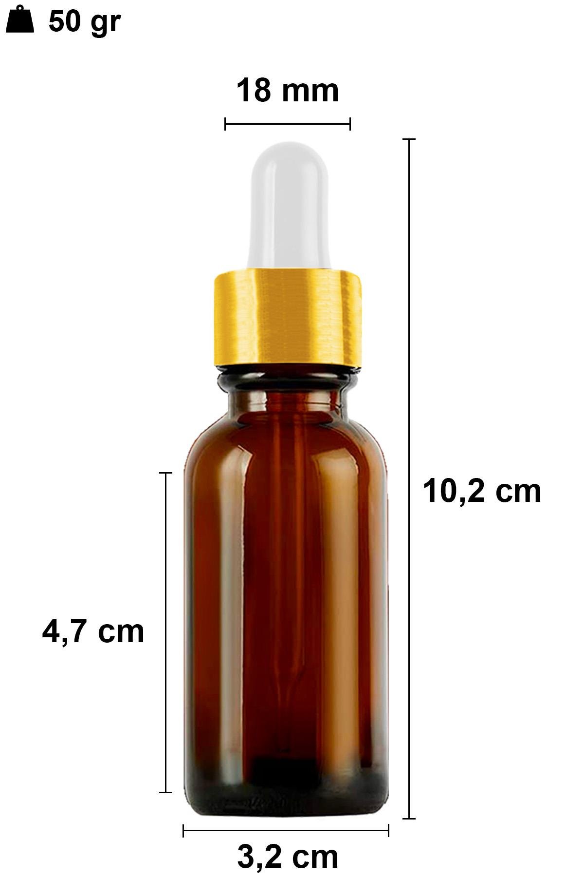 30cc Metal Damlalıklı Amber Cam Şişe