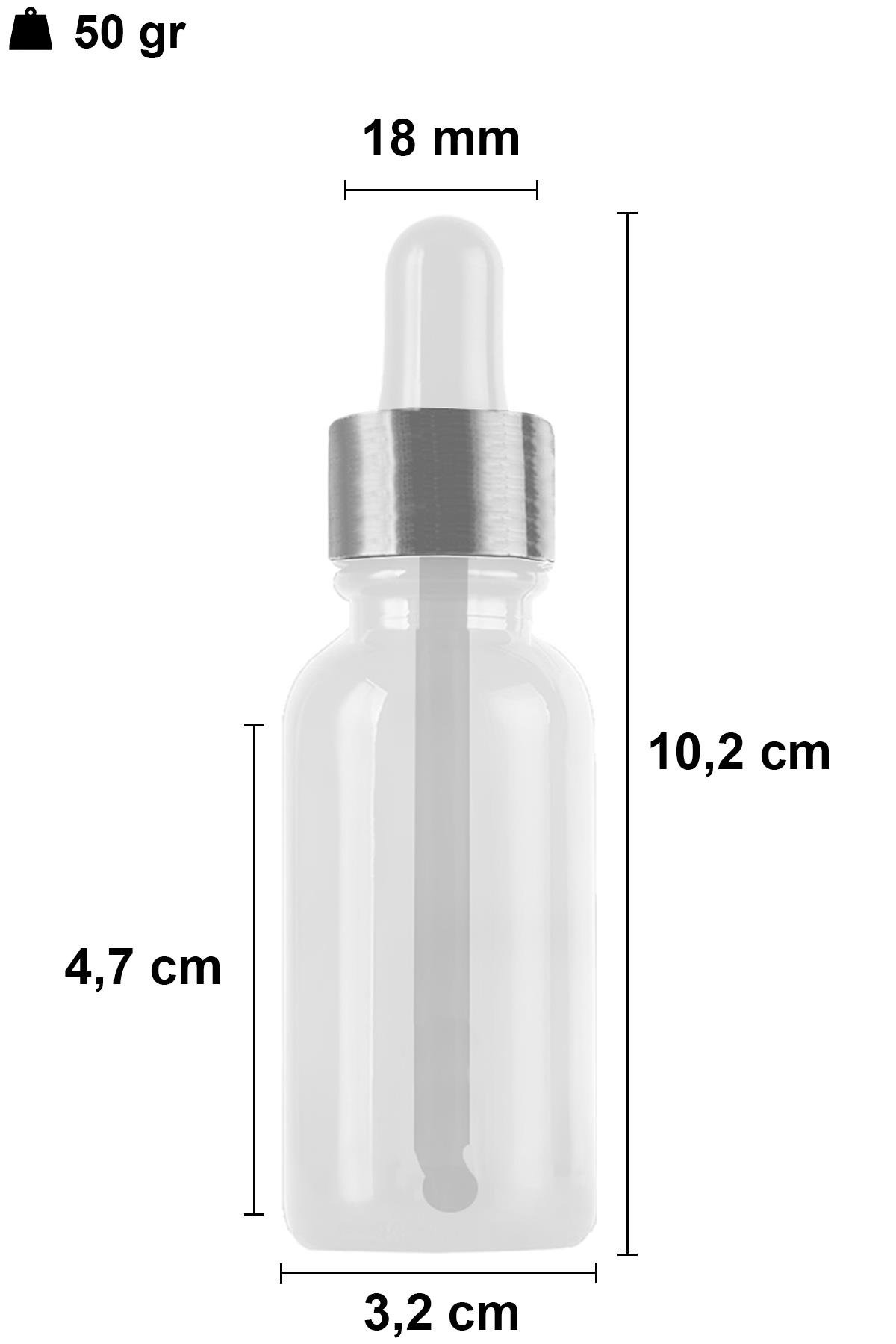 30cc Metal Damlalıklı Şeffaf Cam Şişe