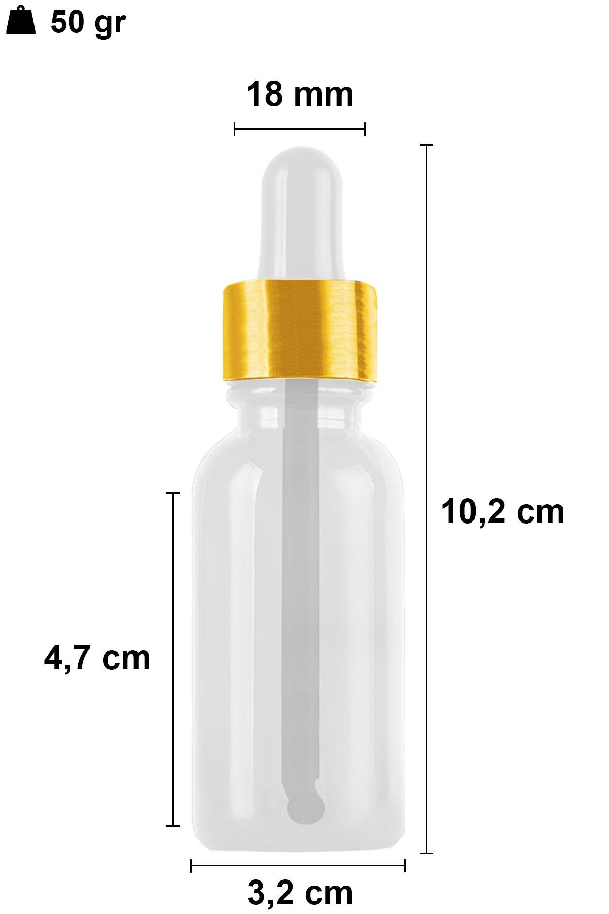 30cc Metal Damlalıklı Şeffaf Cam Şişe