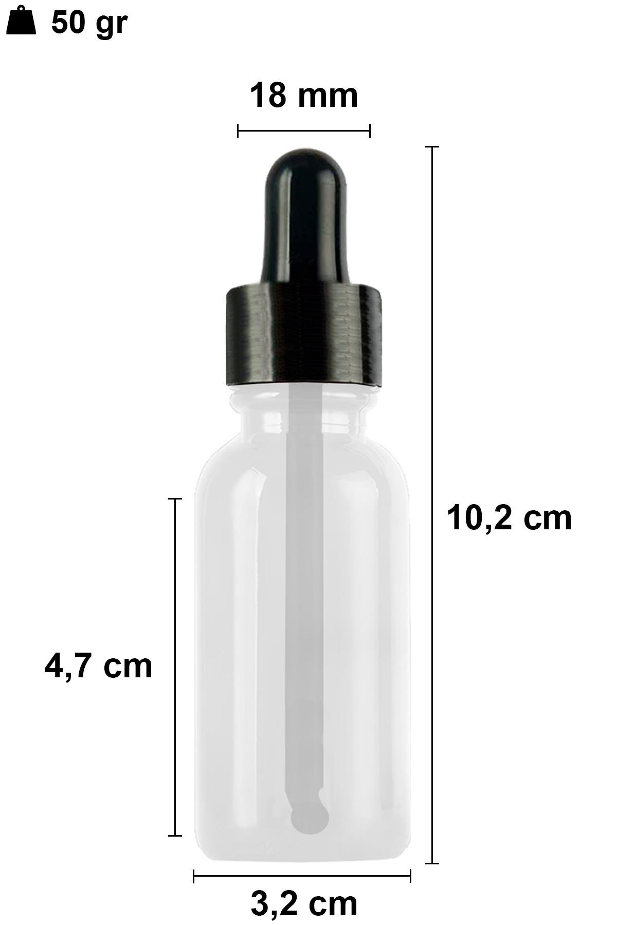 30cc Metal Damlalıklı Şeffaf Cam Şişe