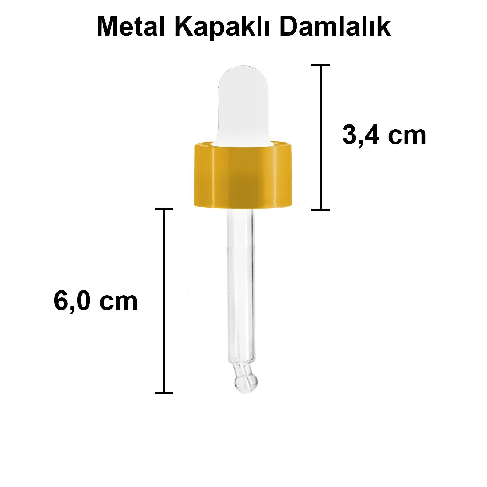 30cc Metal Damlalıklı Şeffaf Cam Şişe