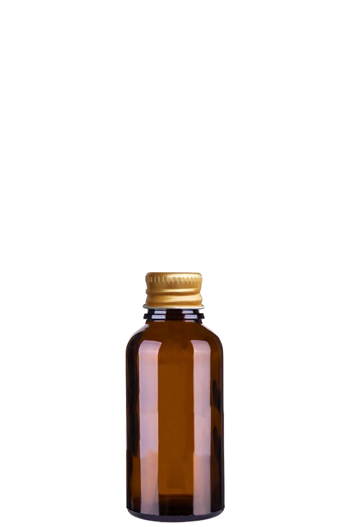 30cc Metal Kapaklı Amber Cam Şişe
