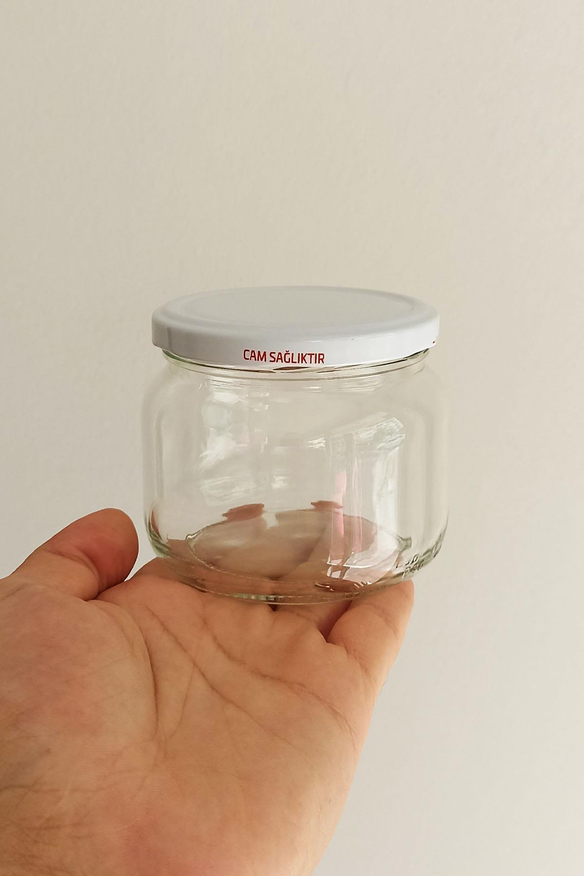 400cc Cam Kavanoz Metal Kapaklı
