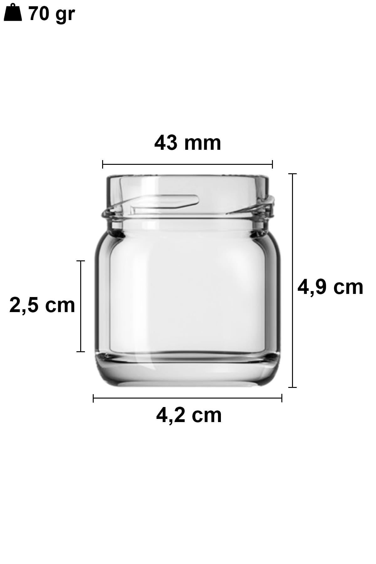 40cc Cam Kavanoz Metal Kapaklı