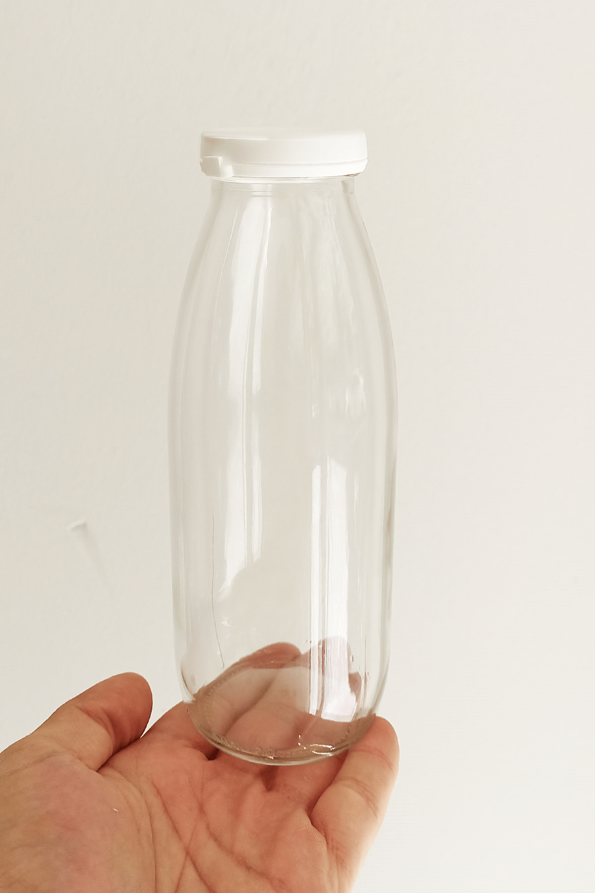500cc Şeffaf Ayran, Süt Cam Şişe Plastik Kapaklı 