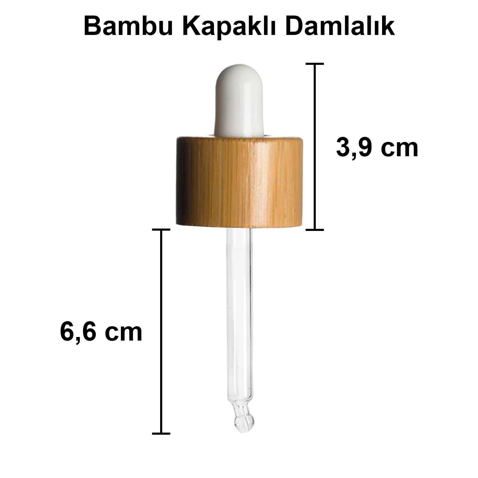 50cc Ahşap Bambu Damlalıklı Omuzlu Şeffaf Cam Şişe