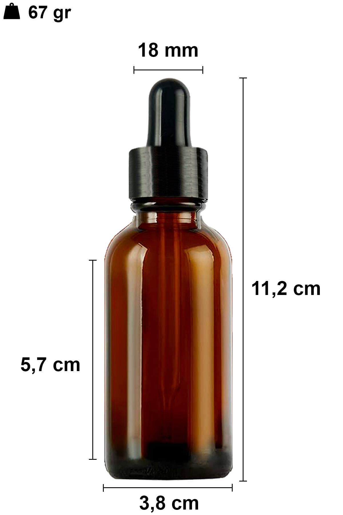 50cc Metal Damlalıklı Amber Cam Şişe