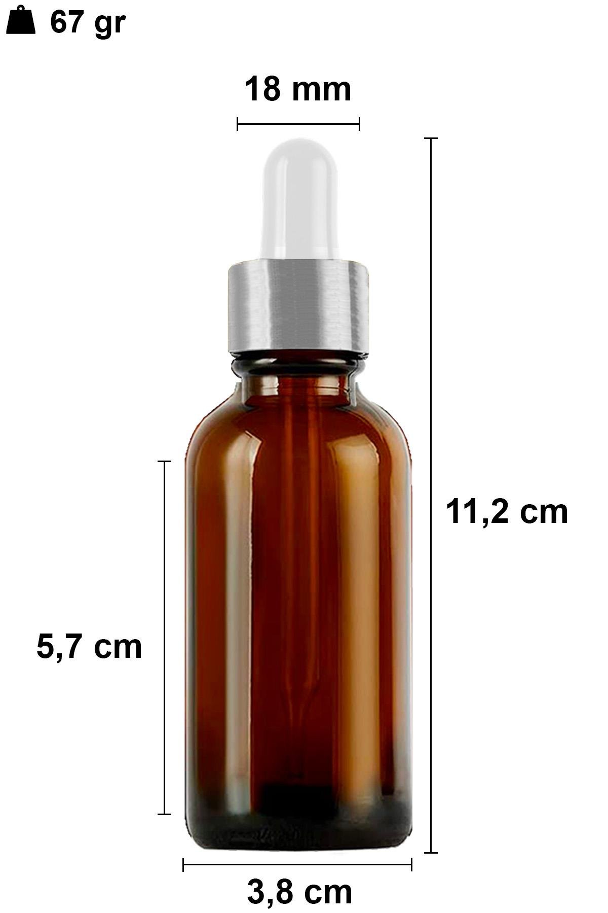 50cc Metal Damlalıklı Amber Cam Şişe