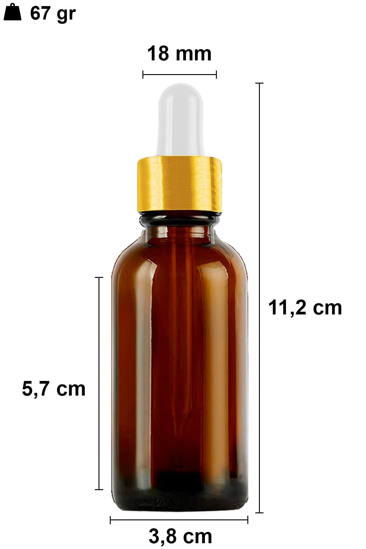 50cc Metal Damlalıklı Amber Cam Şişe