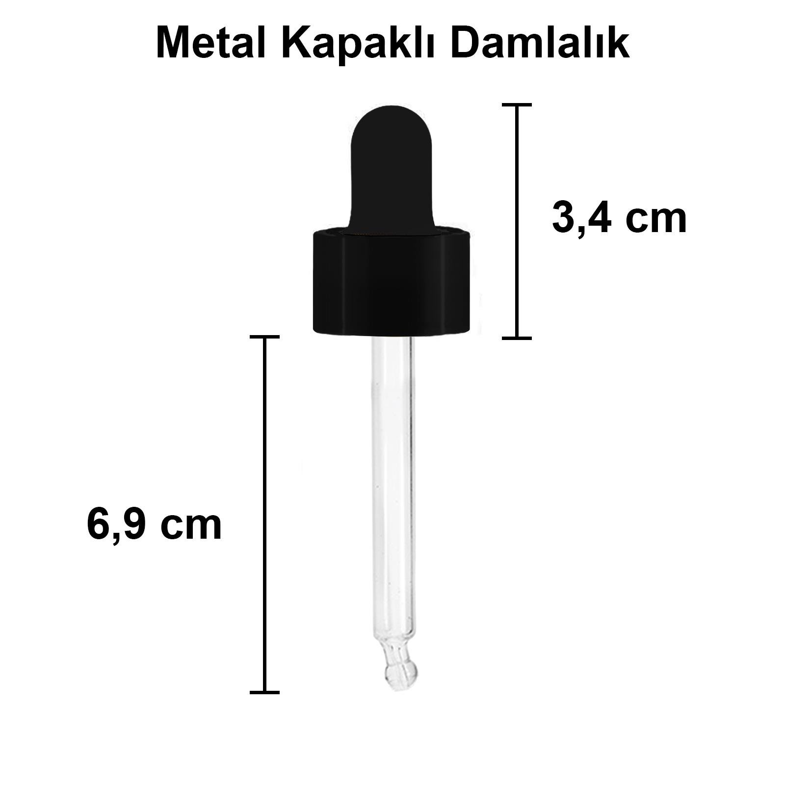 50cc Metal Damlalıklı Şeffaf Cam Şişe