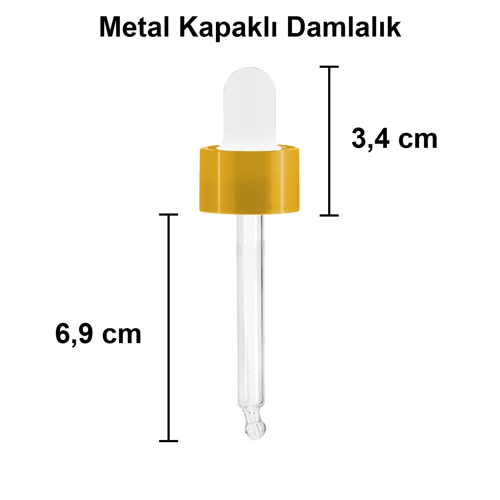50cc Metal Damlalıklı Şeffaf Cam Şişe